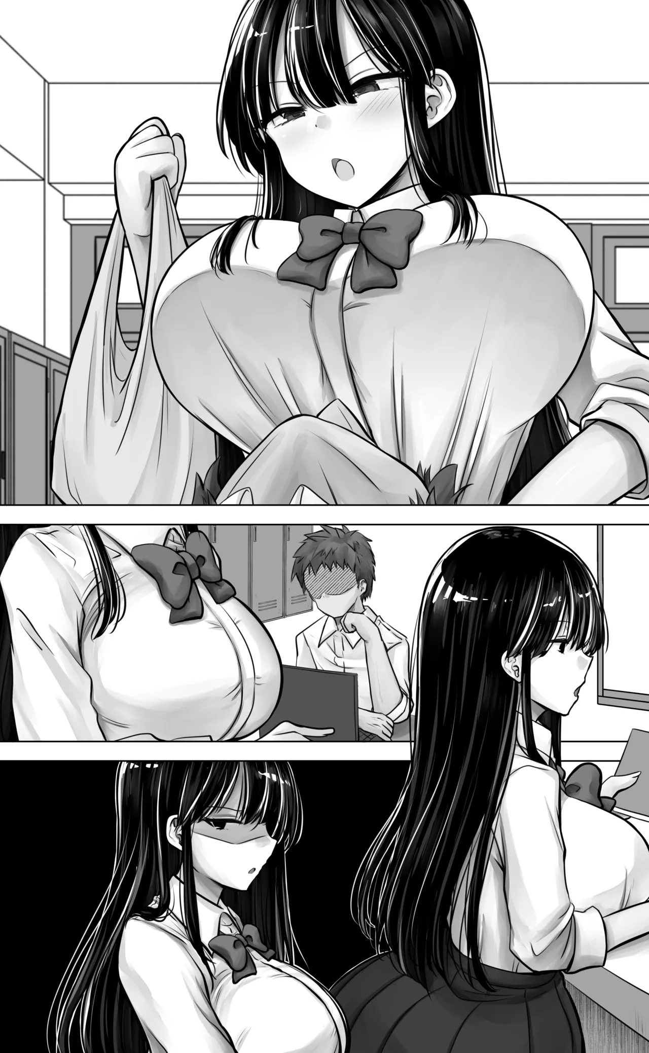 Metsuki mo Kuchi mo Warui Kouhai-chan wa Ore no Koto ga Suki. page 71 original parody - big breasts schoolgirl uniform hentai manga - read online free