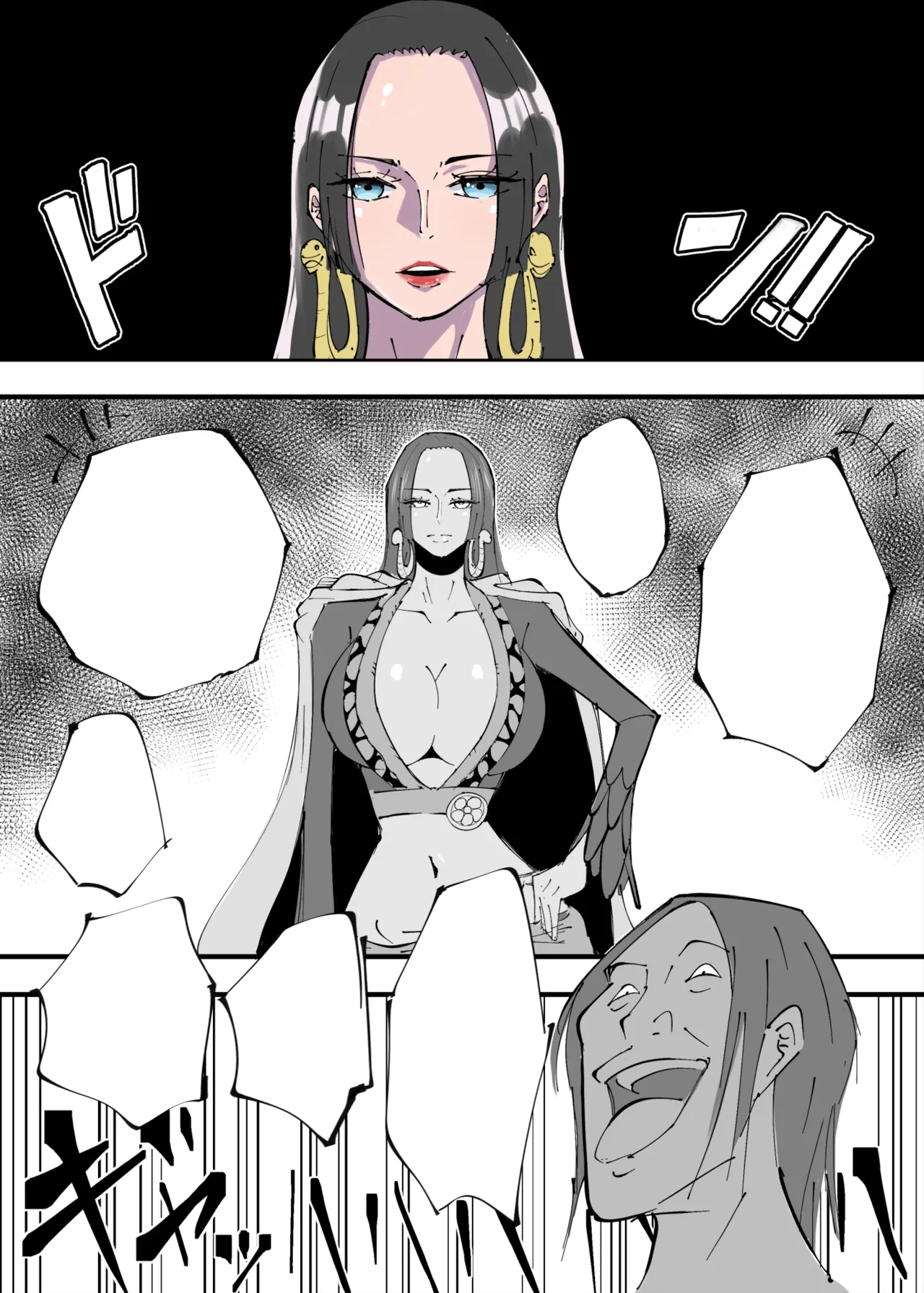 ワンピ×無敵キモ男③ page 31 featuring boa hancock one piece parody - big breasts dark skin hentai manga - read online free