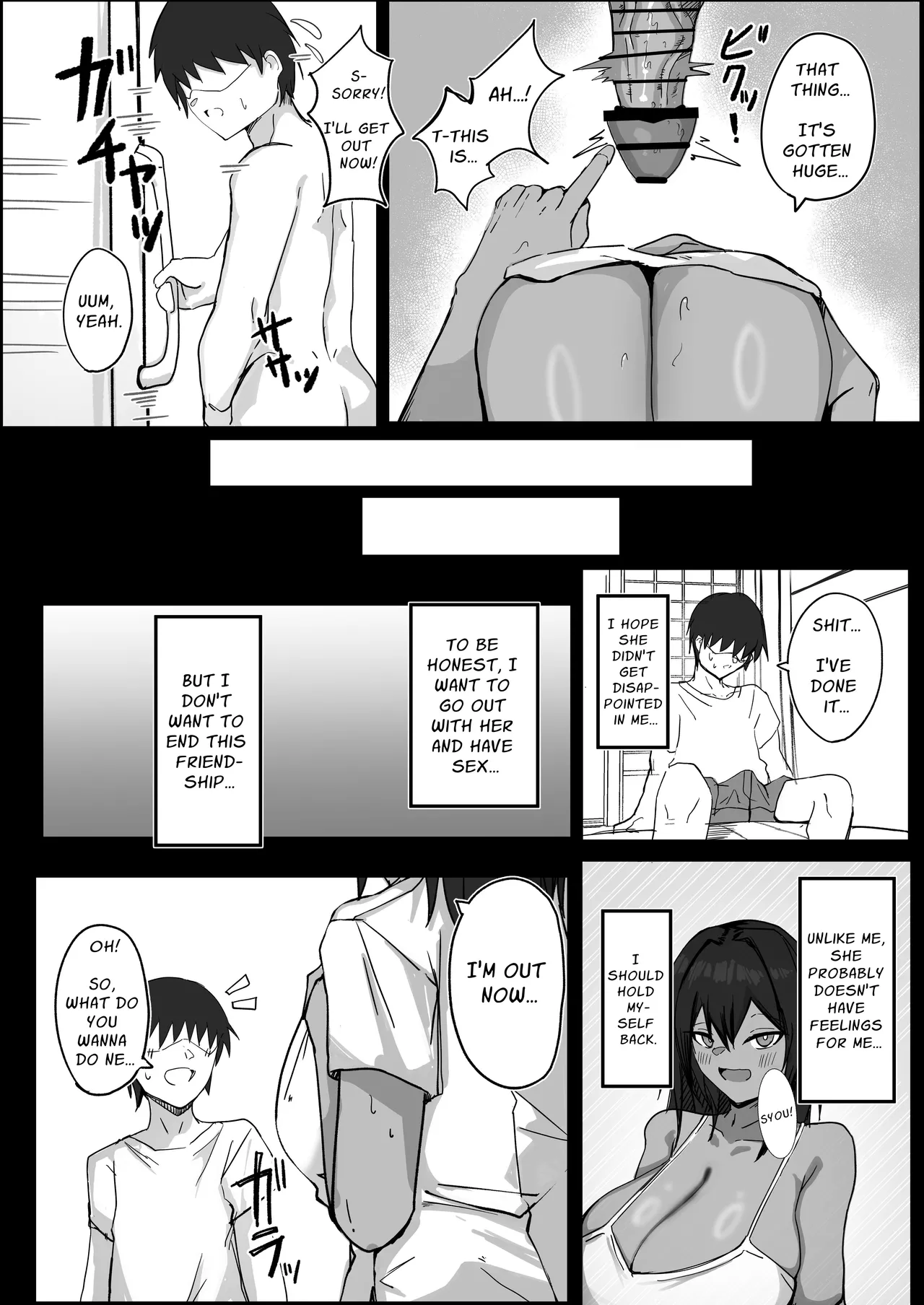 Mukashi Otoko dato Omotteta Kasshoku Bakunyuu Osananajimi to H Suru Hon Zenpen | Sex With My Tanned Busty Friend Who I Used To Think Was A Guy page 15 original parody - sole female sole male hentai manga - read online free