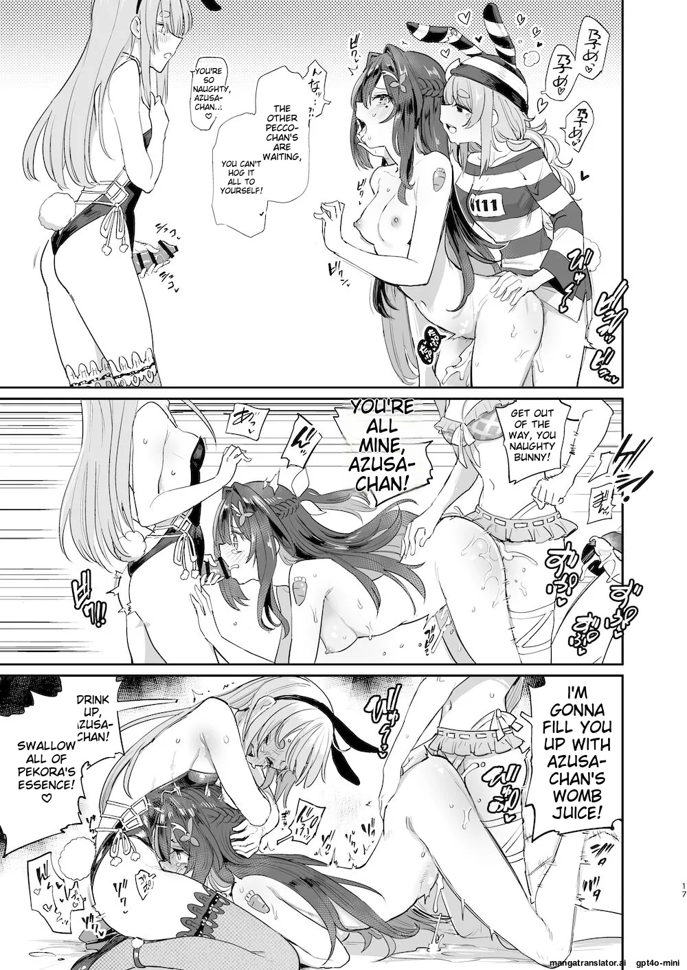 Hatsujou Usagi Rinkansai page 16 featuring usada pekora hololive parody - futanari group hentai manga - read online free