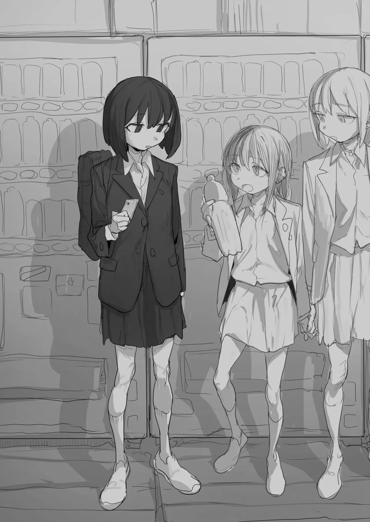 Door no Mae ni Honnin ga Irunoni Tomodachi no Nomikake Pet Bottle Onanie ga Yamerarenai page 13 original parody - females only sweating hentai manga - read online free