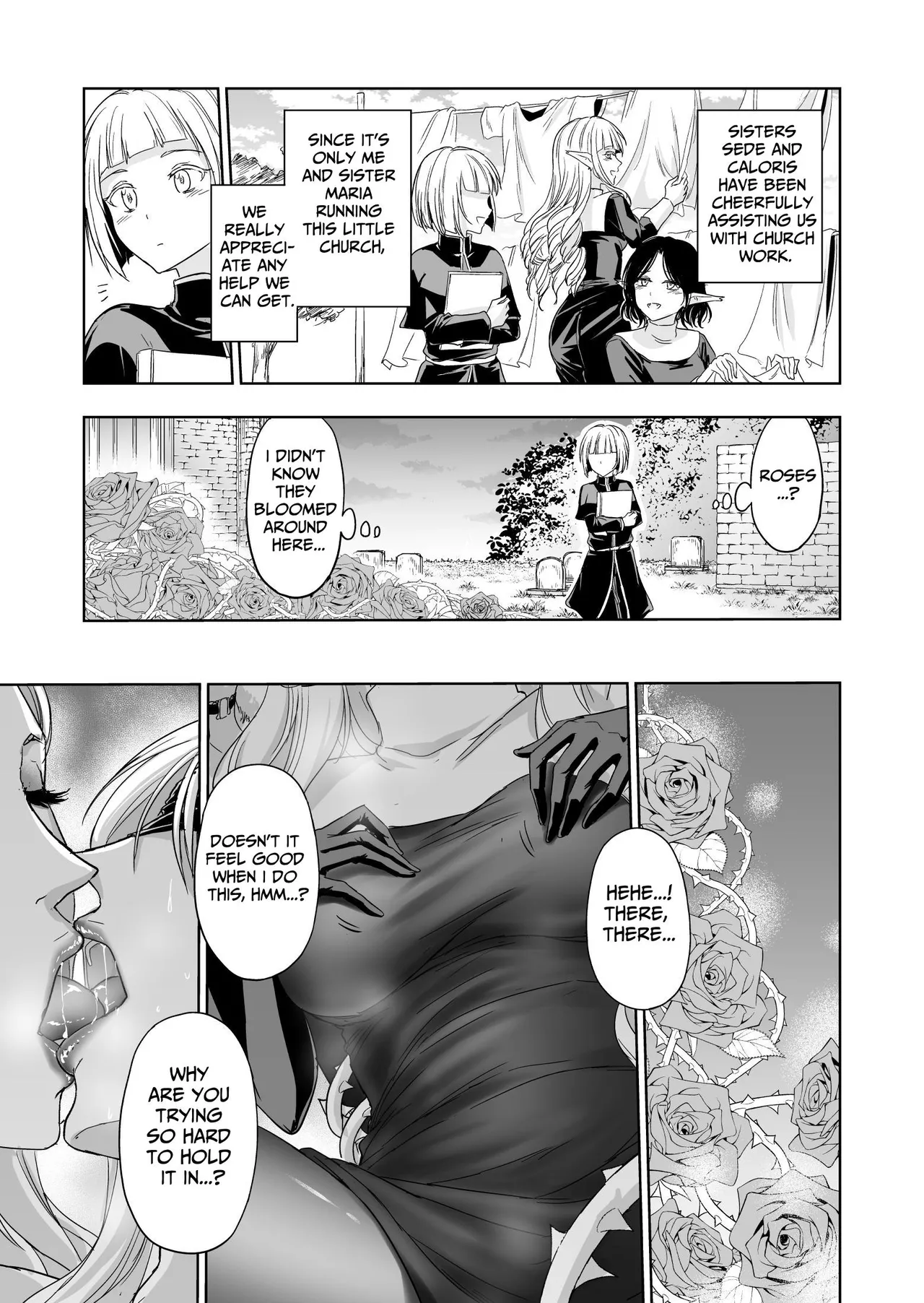 [Palace Inubousaki (Sister Maria Rosetta)] Shitsurakuen ~Haitoku ni Ochiru Seijo~ | Paradise Lost ~A Saint's Descent Into Immorality~ [Digital] [English] [tsuyoshi] page 20 original parody - gloves beauty mark hentai manga - read online free