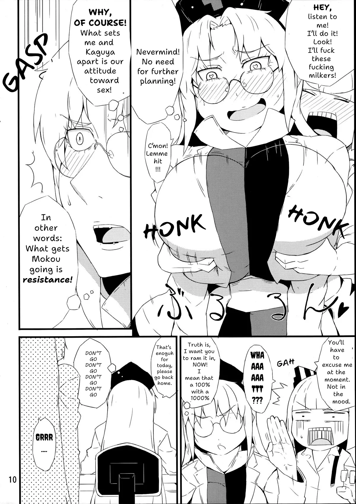 Kinjite | FORBIDDEN MOVE page 9 featuring fujiwara no mokou touhou project parody - nakadashi glasses hentai manga - read online free