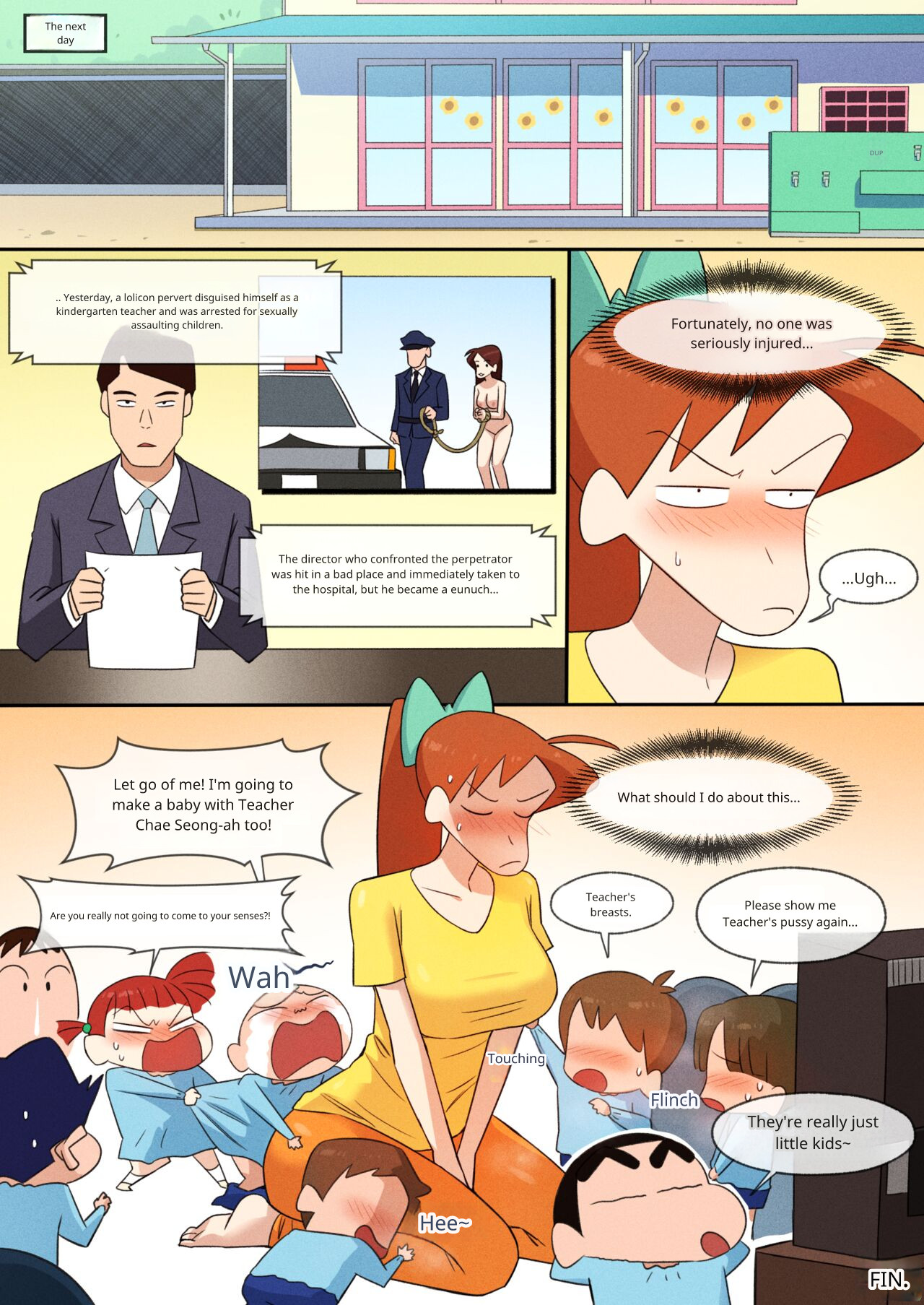 Teacher Chae Seong-ah teaches sex education page 14 featuring shinnosuke nohara crayon shin-chan parody - rough translation teacher hentai manga - read online free