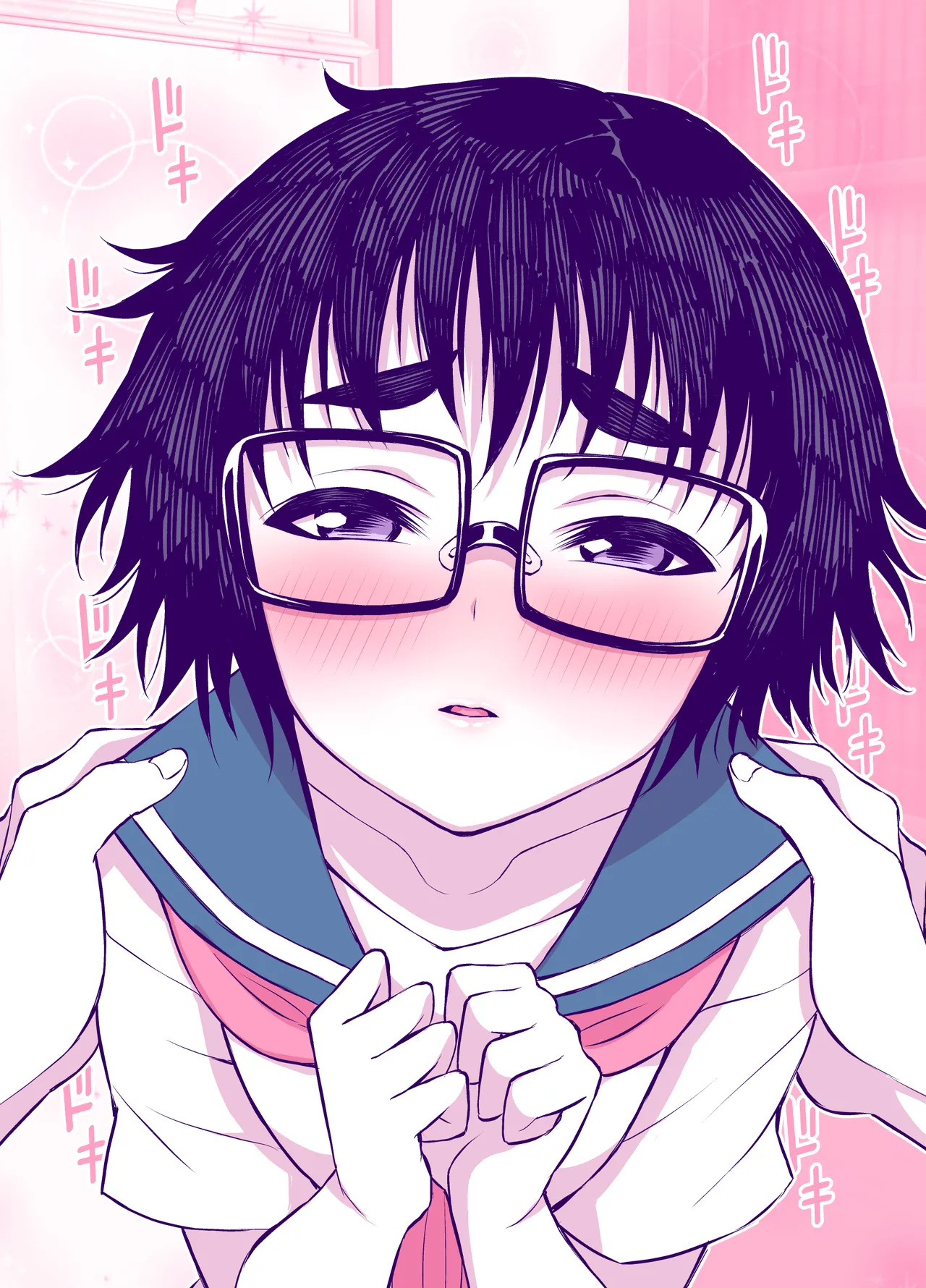 Jimi de Kawaikute, Jitsu wa Ecchi na Ore no Kanojo page 45 original parody - glasses schoolgirl uniform hentai manga - read online free