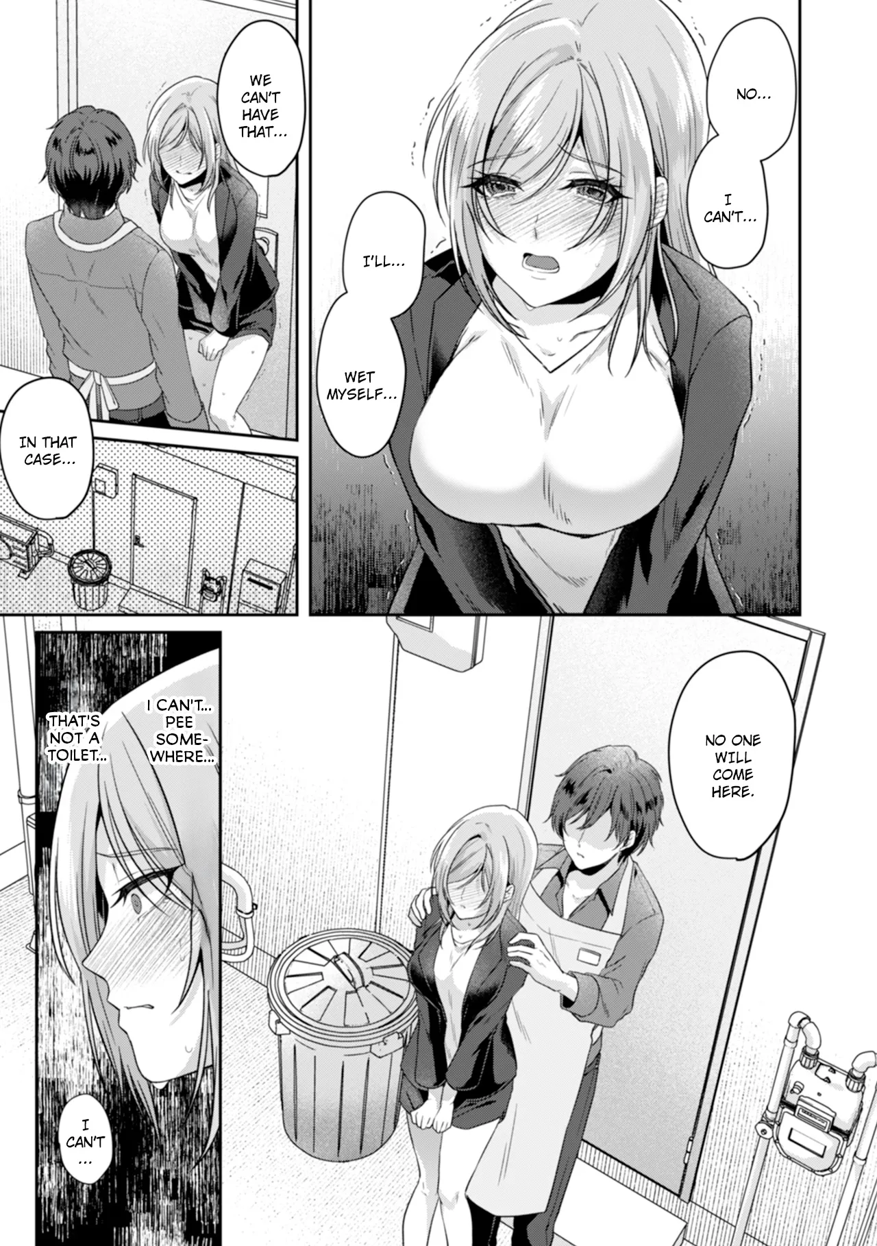 Manin Densha de Shikkin Sunzen!? Chikan Danshi no Ijiwaru na Yubi de Ikasare Tsuzuketa OL | Almost Pissing on a Crowded Train?! #1-10 page 106 - big breasts chastity belt hentai manga - read online free
