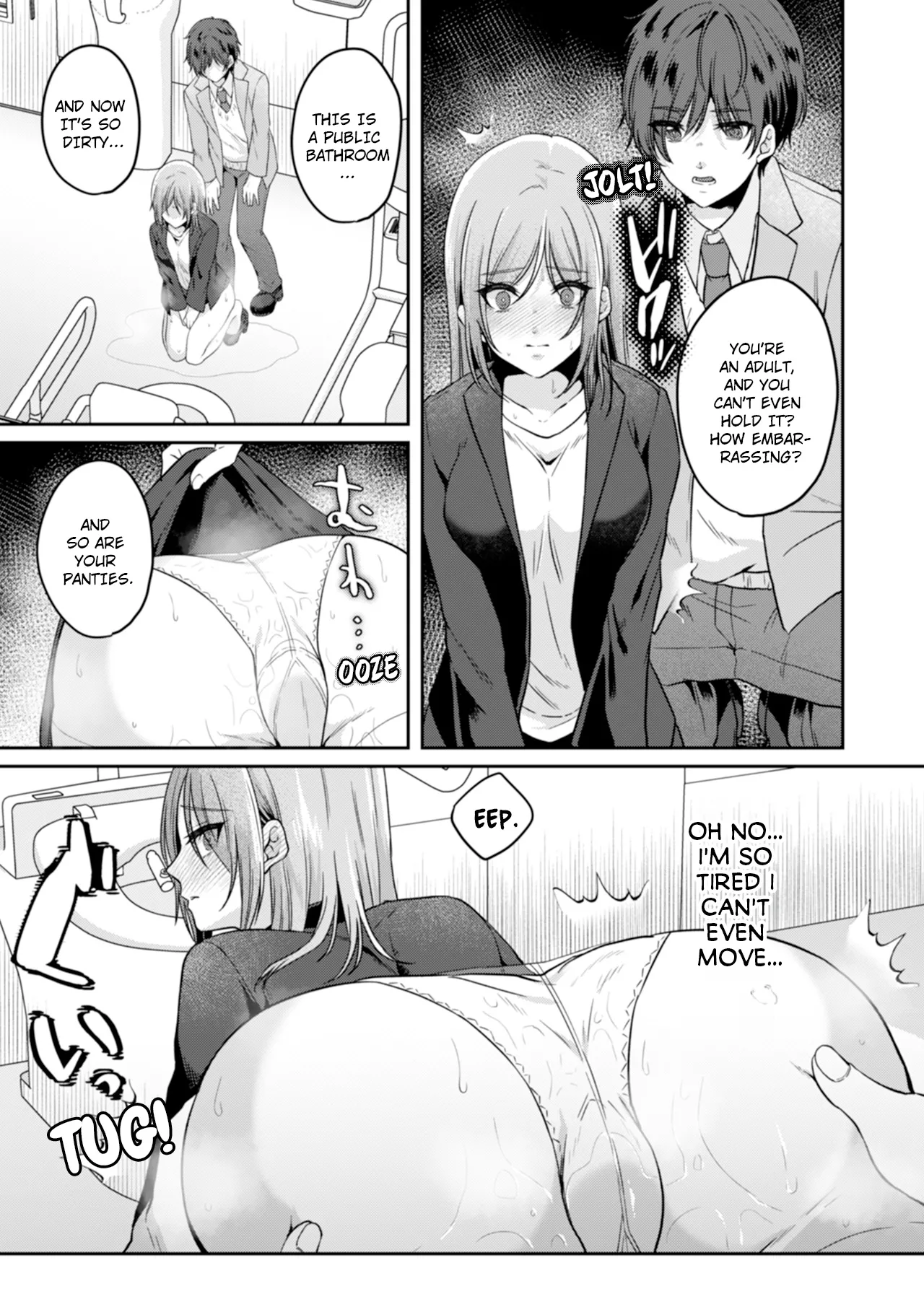 Manin Densha de Shikkin Sunzen!? Chikan Danshi no Ijiwaru na Yubi de Ikasare Tsuzuketa OL | Almost Pissing on a Crowded Train?! #1-10 page 36 - big breasts chastity belt hentai manga - read online free