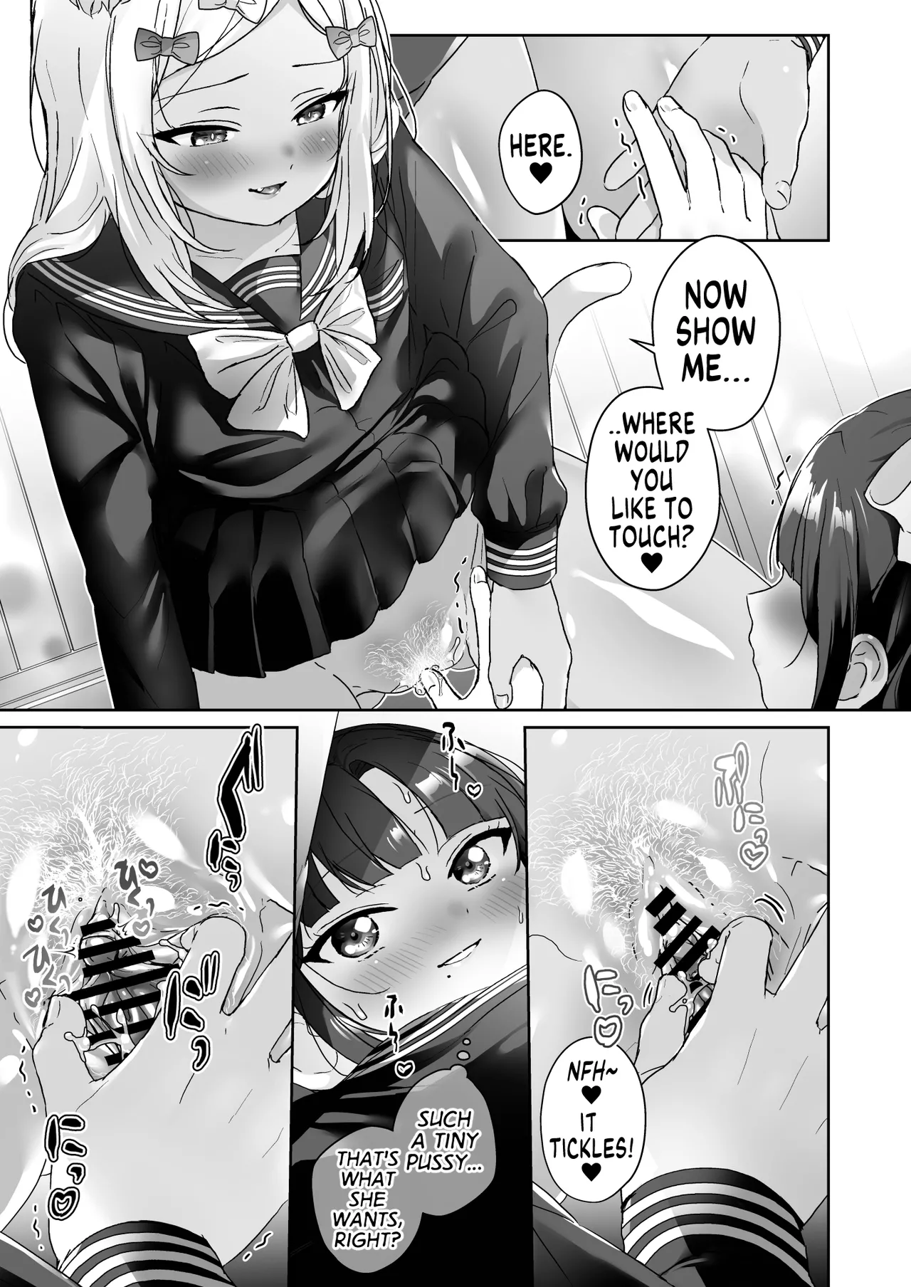 [Koko de Chikubi o Hitotsumami (Juurouta)] Shoujo Ochi -Ron-chan to Hajimete Course- | Falling for Being a Girl: My First Session With Lon-chan [English] [GTF] [Digital] page 19 original parody - females only schoolgirl uniform hentai manga - read online free