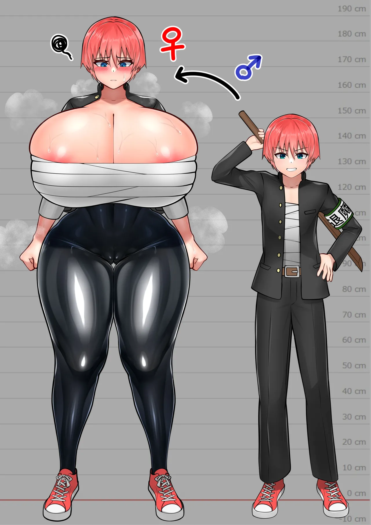 Sarashi to Gakuran TS ga Kakitakatta Yatsu page 14 original parody - sole female full color hentai manga - read online free