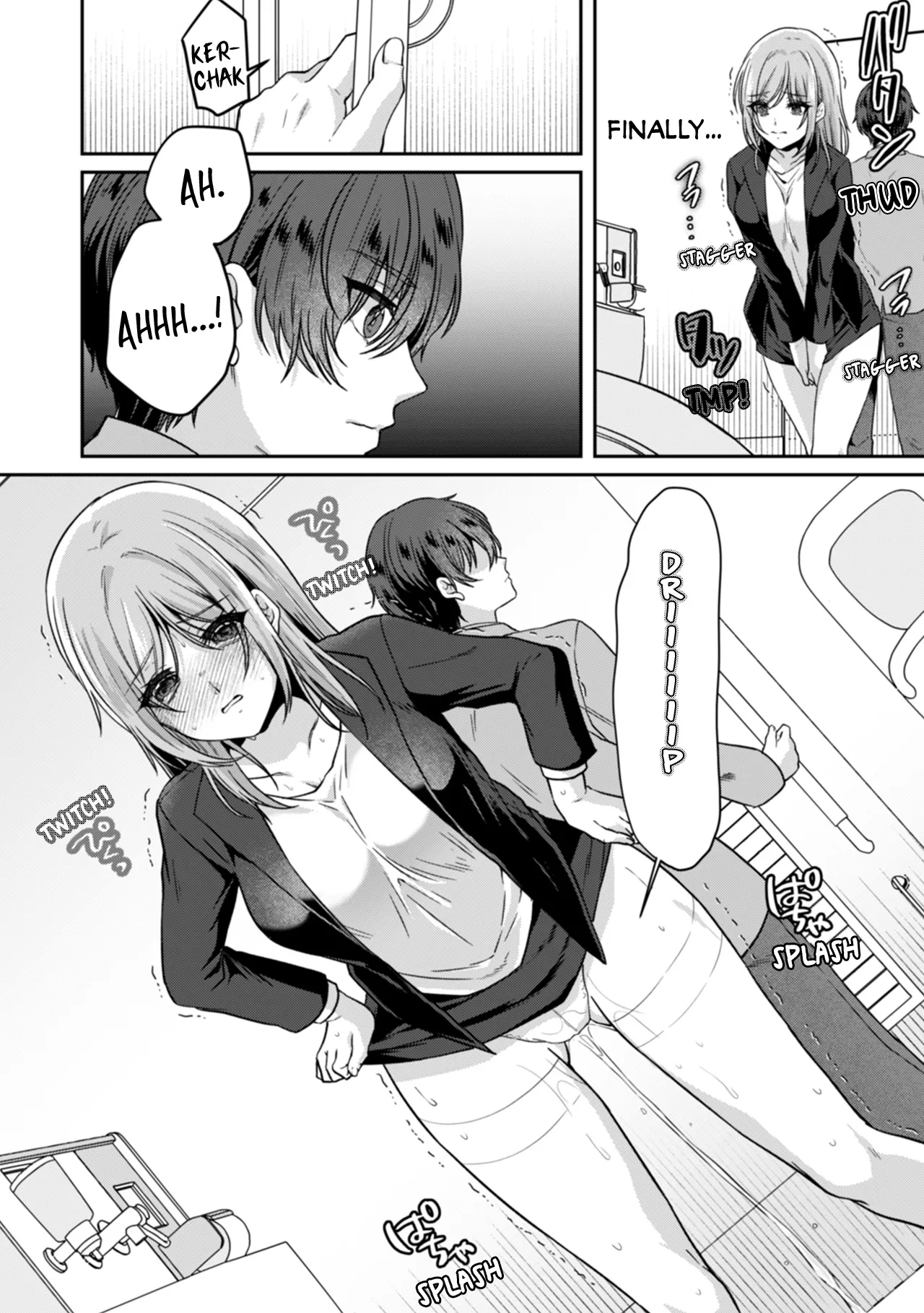 Manin Densha de Shikkin Sunzen!? Chikan Danshi no Ijiwaru na Yubi de Ikasare Tsuzuketa OL | Almost Pissing on a Crowded Train?! #1-16 page 33 - full censorship big breasts hentai manga - read online free