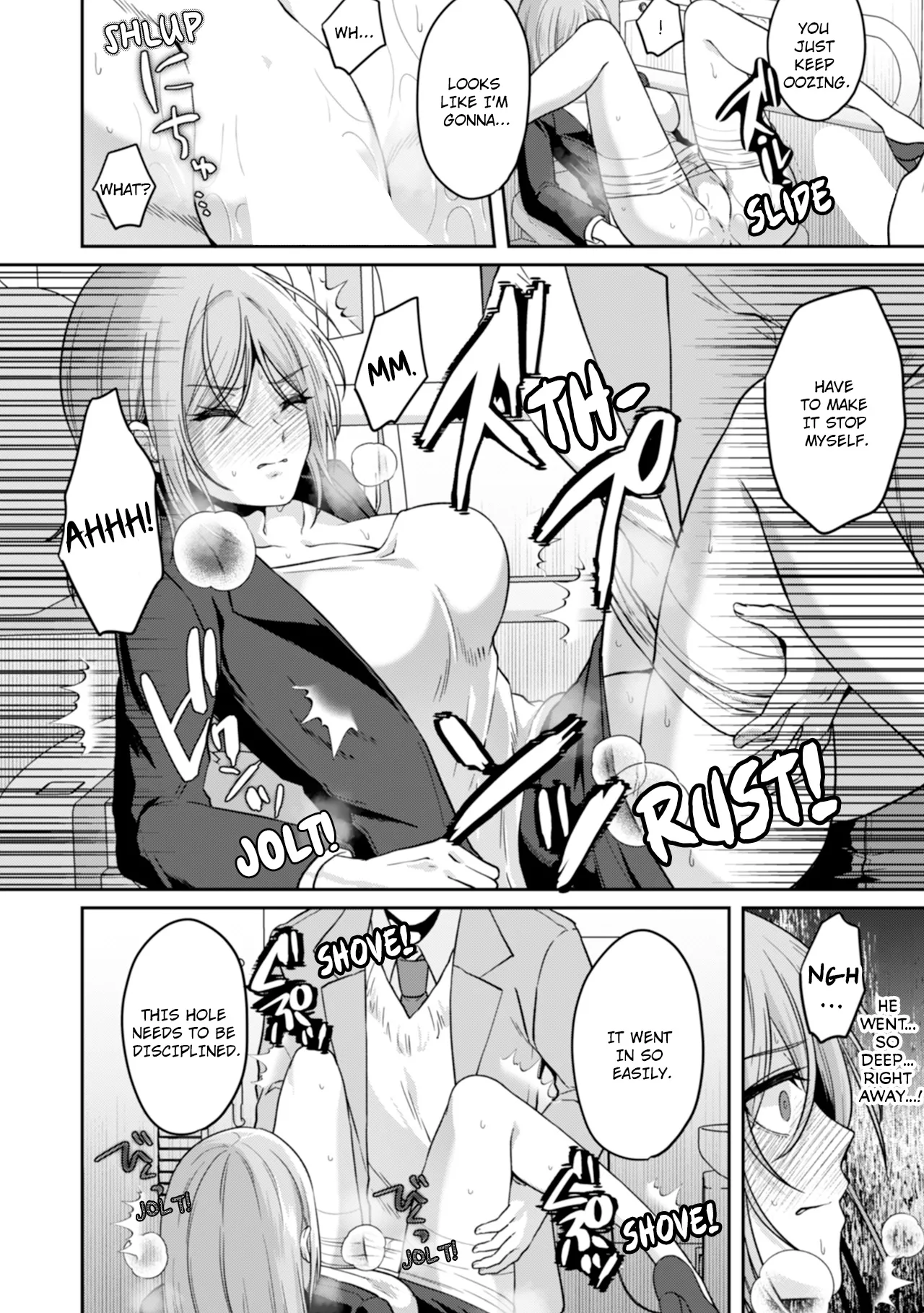 Manin Densha de Shikkin Sunzen!? Chikan Danshi no Ijiwaru na Yubi de Ikasare Tsuzuketa OL | Almost Pissing on a Crowded Train?! #1-16 page 44 - big breasts chastity belt hentai manga - read online free