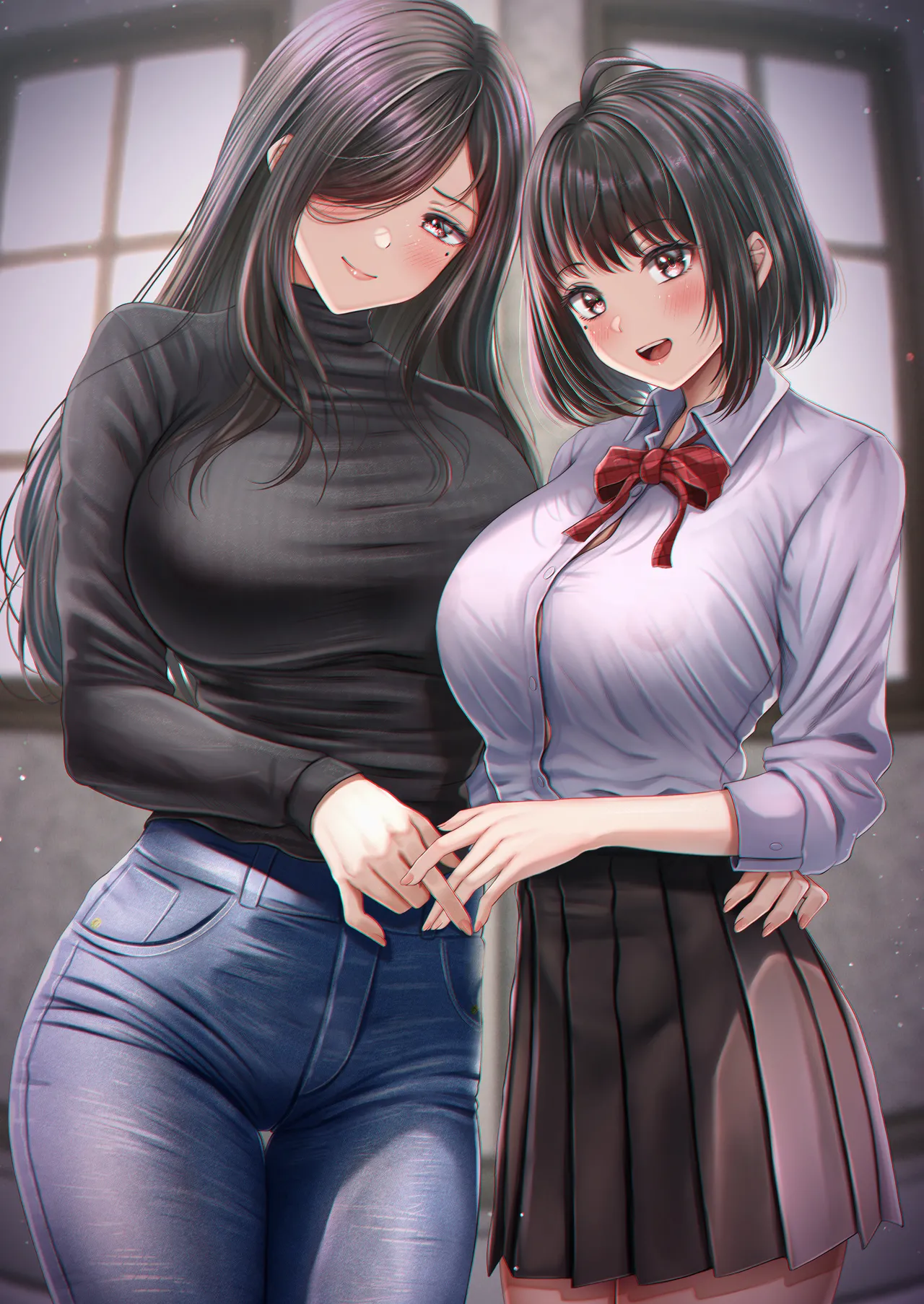 その年の離れた黒髪姉妹とお〇こする話｜和年龄相差悬殊的黑发姐妹一起性交的故事1-2 page 38 original parody - read online free