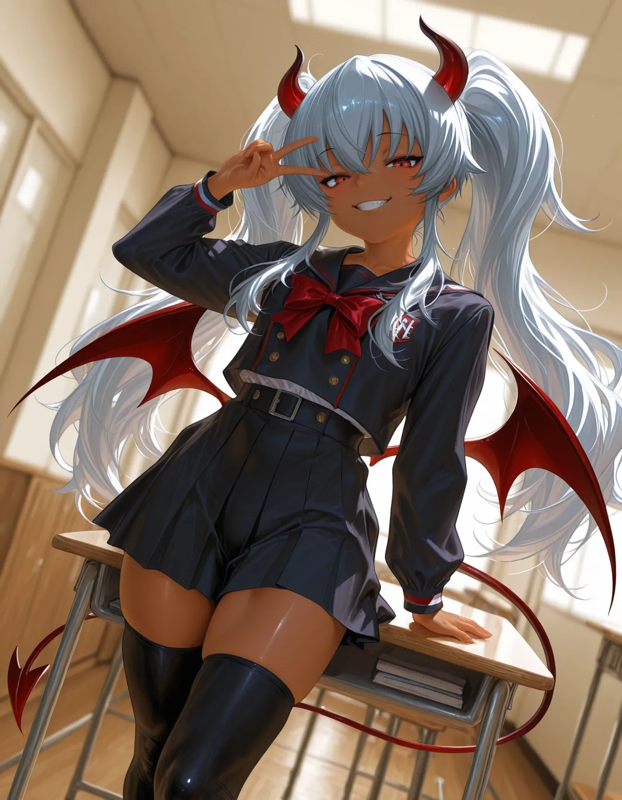 褐色#182 グリムアロエ grim aloe nsfw  褐色生活_DSL ai generated page 14 featuring grim aloe bomber girl parody - uncensored dark skin hentai manga - read online free