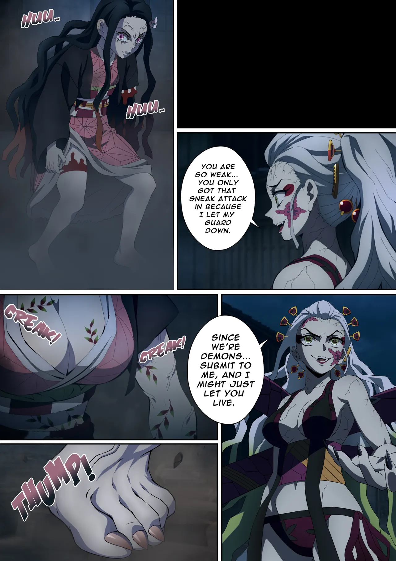 Daki’s Blood Demon Art: Trample 堕姫の血鬼術・紅蓮践踏 page 22 featuring nezuko kamado kimetsu no yaiba parody - big breasts humiliation hentai manga - read online free