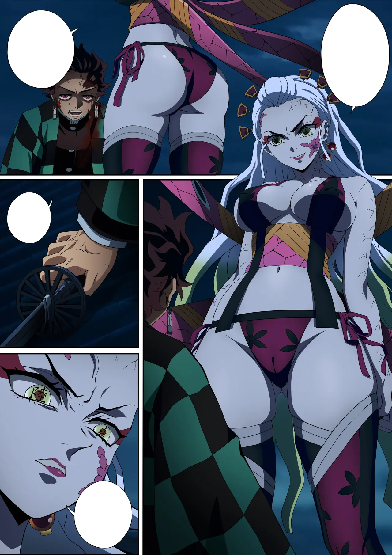 Daki’s Blood Demon Art: Trample 堕姫の血鬼術・紅蓮践踏 page 47 featuring tanjirou kamado kimetsu no yaiba parody - sole male full color hentai manga - read online free
