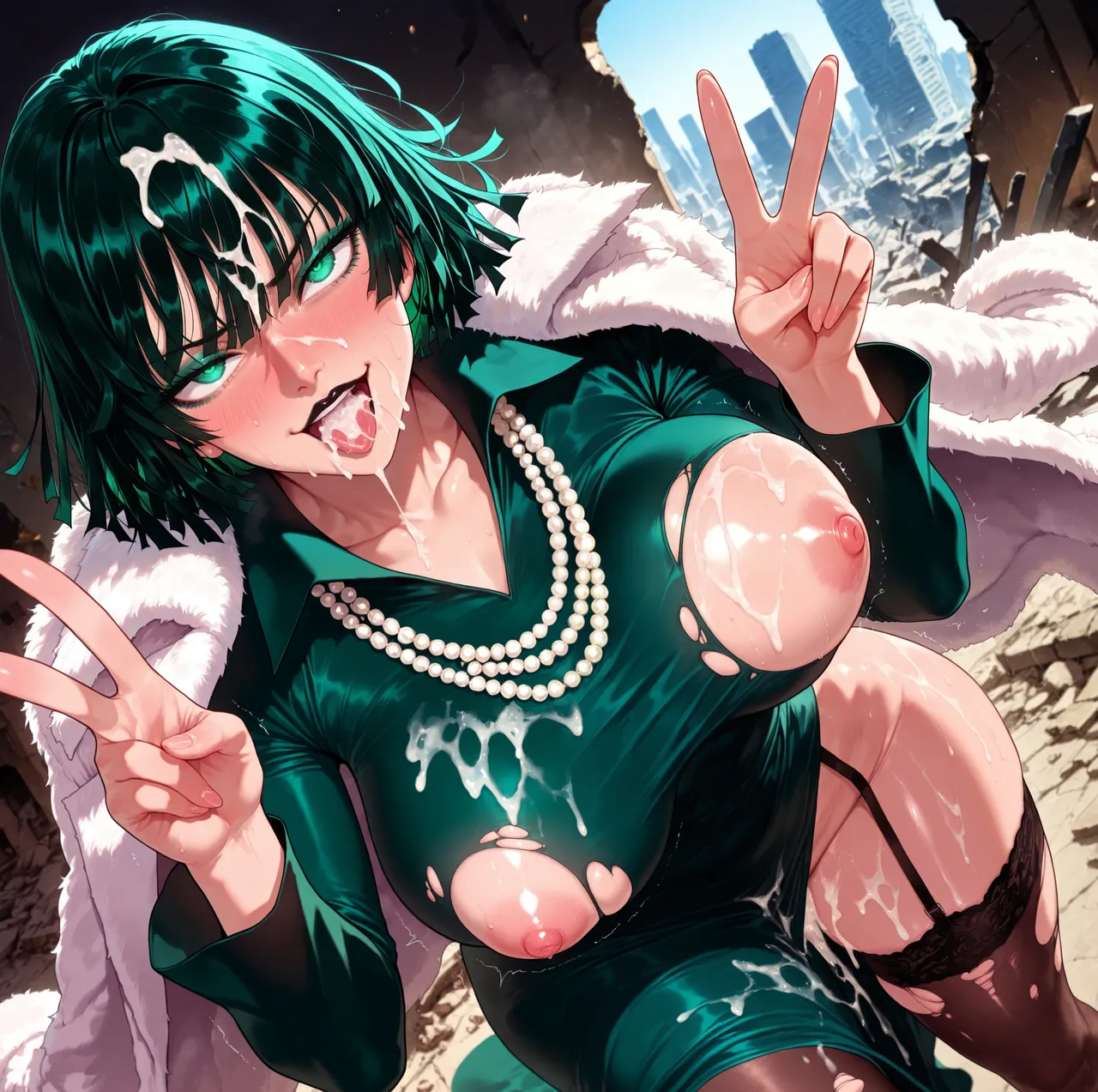 Fubuki arzagod ai generated page 269 featuring jigoku no fubuki one punch man parody - big breasts garter belt hentai manga - read online free