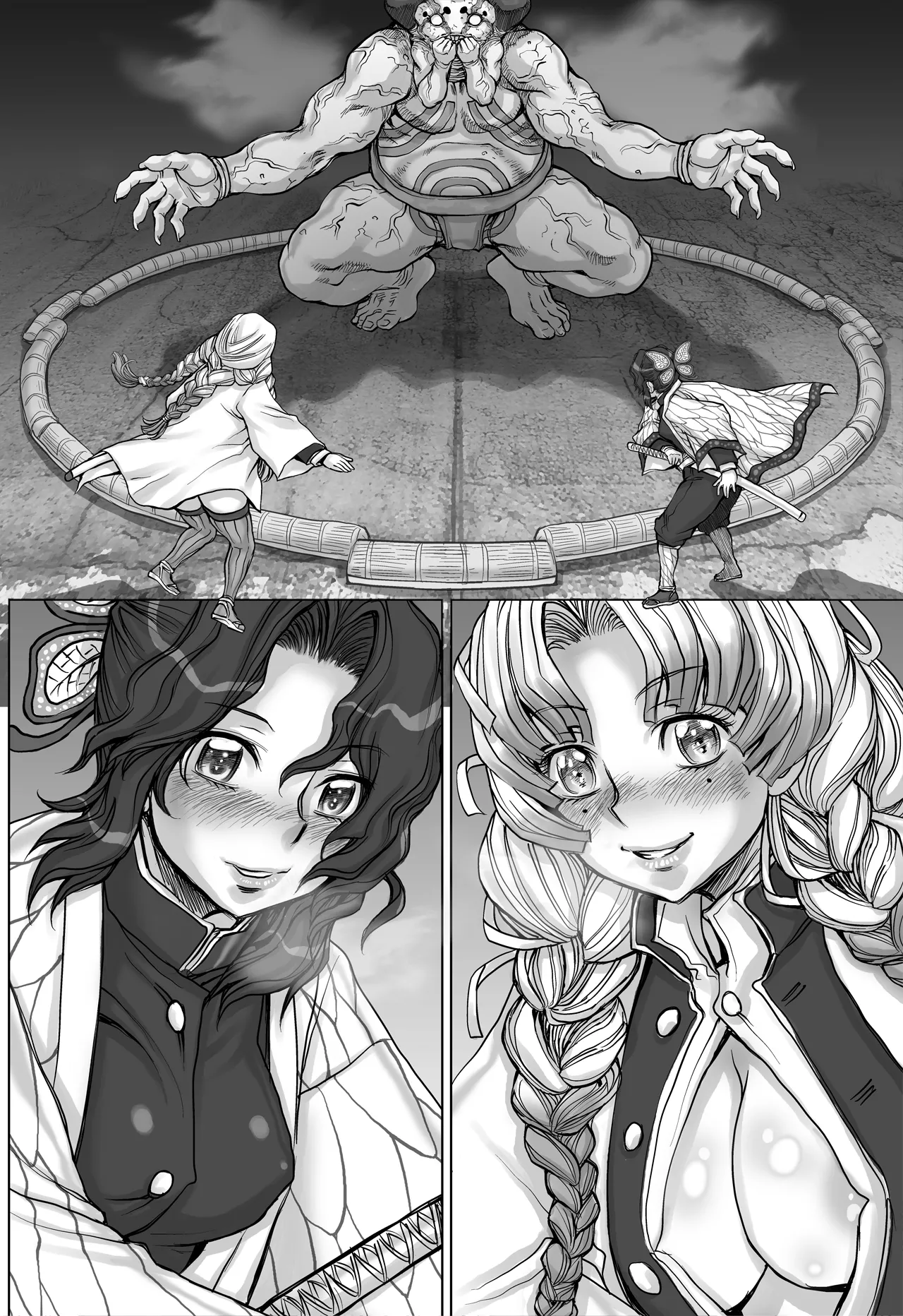 Zenra ni Mawashi de Sumou o Toranai to Derarenai Heya page 44 featuring shinobu kochou kimetsu no yaiba parody - big breasts hairy hentai manga - read online free