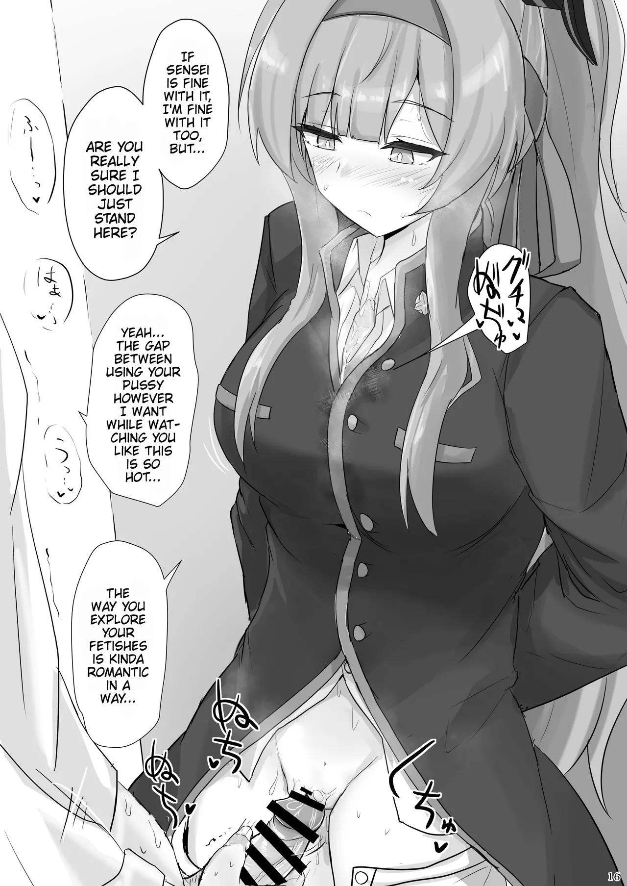 Shiraishi Utaha ni Ouen Saretai | I Want To Be Cheered On By Shiraishi Utaha page 15 featuring sensei blue archive parody - handjob sole female hentai manga - read online free