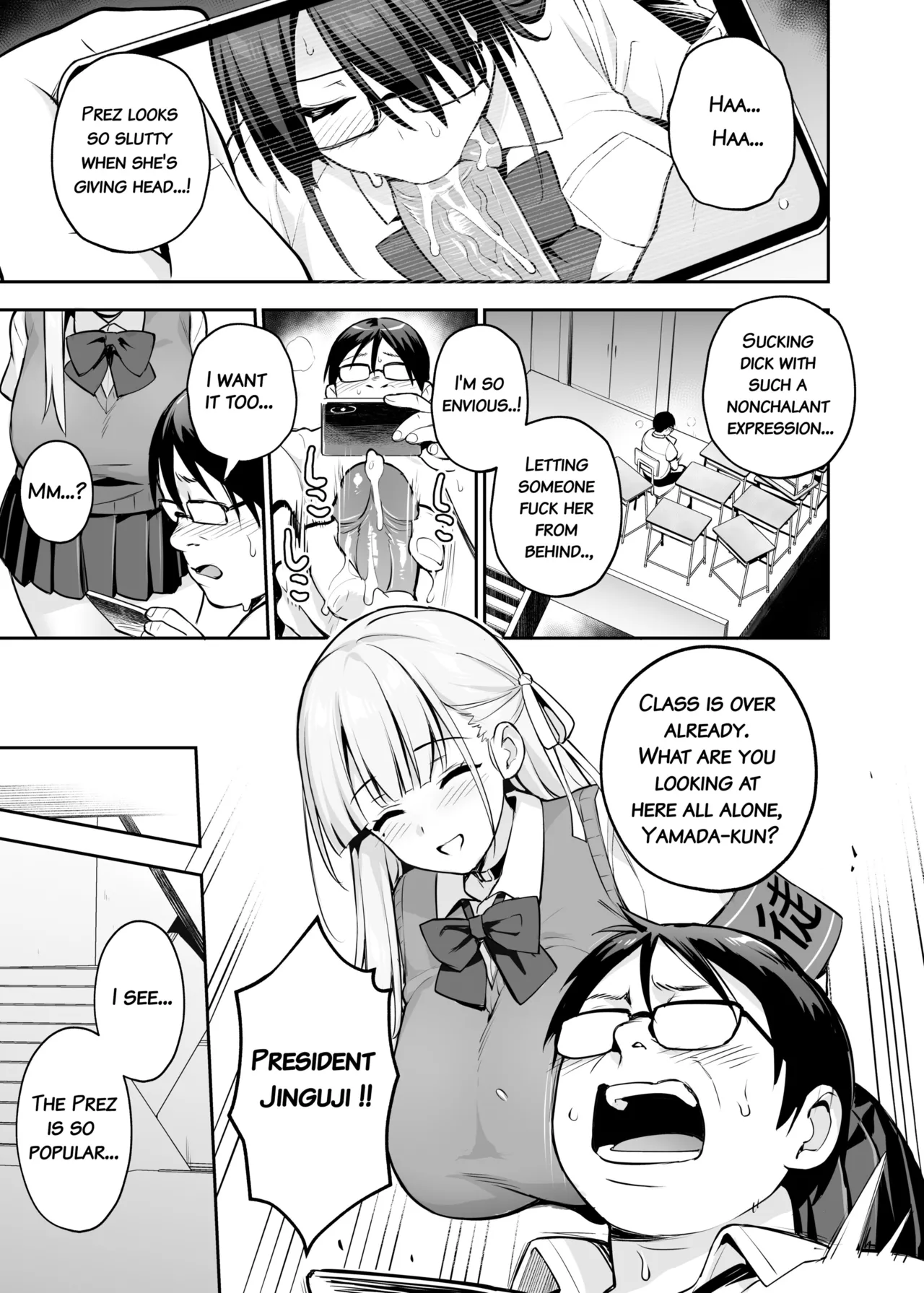 Akogare no Seitokaichou ga Kyonyuu Sugiru Ken 2 | About the Beloved Student President's Huge Tits 2 page 26 original parody - handjob sweating hentai manga - read online free