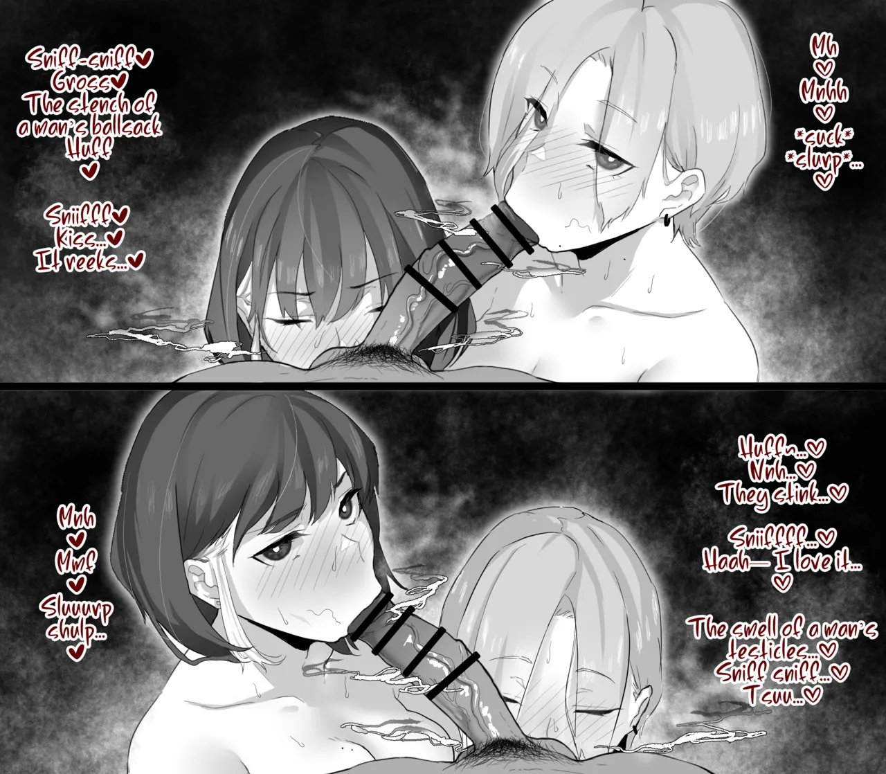 As Lesbians Whose Sex Life is in a Slump and are in Need of New Stimulation, is it Okay for the Scent of Cock to Awaken our Female Instincts? page 29 original parody - handjob sweating hentai manga - read online free