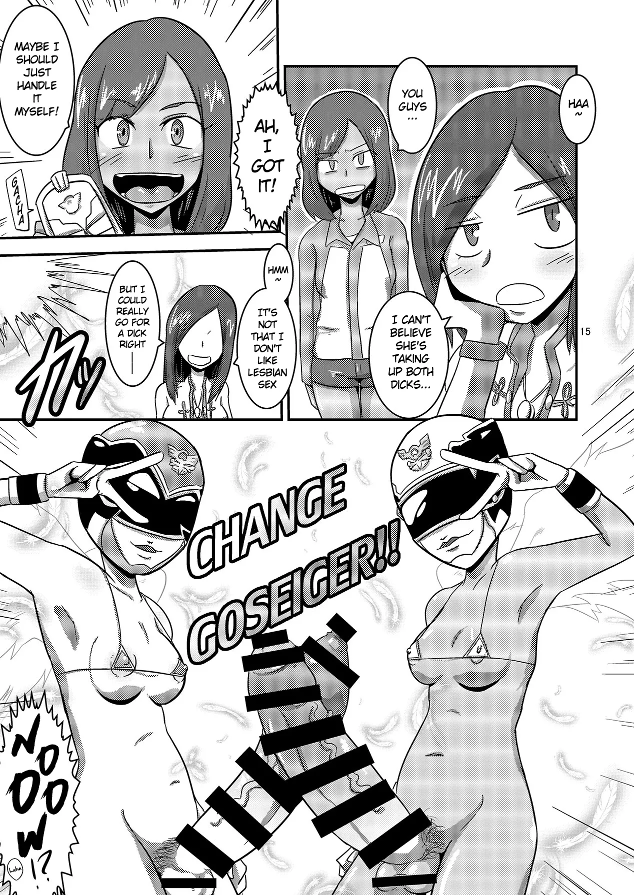 Kaettekita Goukai Bitch! page 16 featuring kaoru shiba kaizoku sentai gokaiger parody - blowjob group hentai manga - read online free