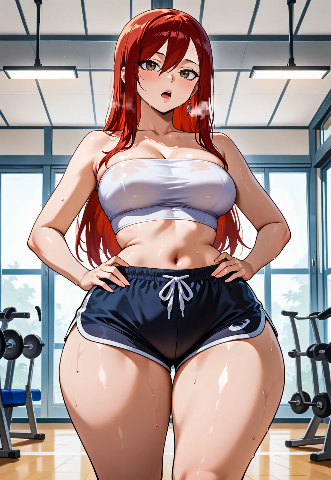 Erza gym session x BBC messingwithai ai generated page 10 featuring erza scarlet fairy tail parody - sole female big penis hentai manga - read online free