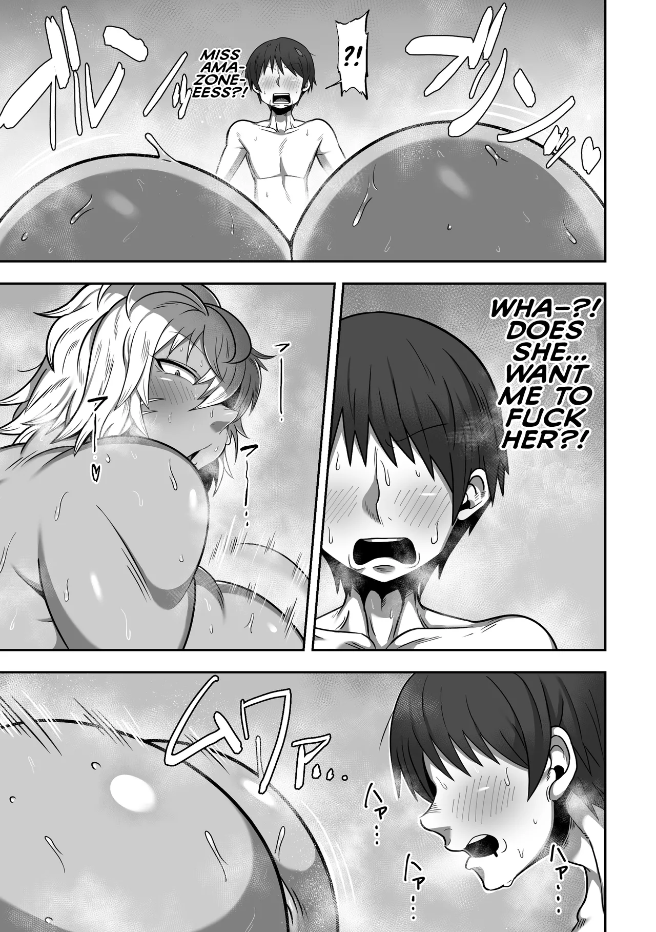 Mujintou de Dekashiri Muchimuchi Amazon-san to Asedaku SEX | Steamy, Sweaty Sex with A Plump Ass Amazoness on A Deserted Island page 26 original parody - sole female sole male hentai manga - read online free