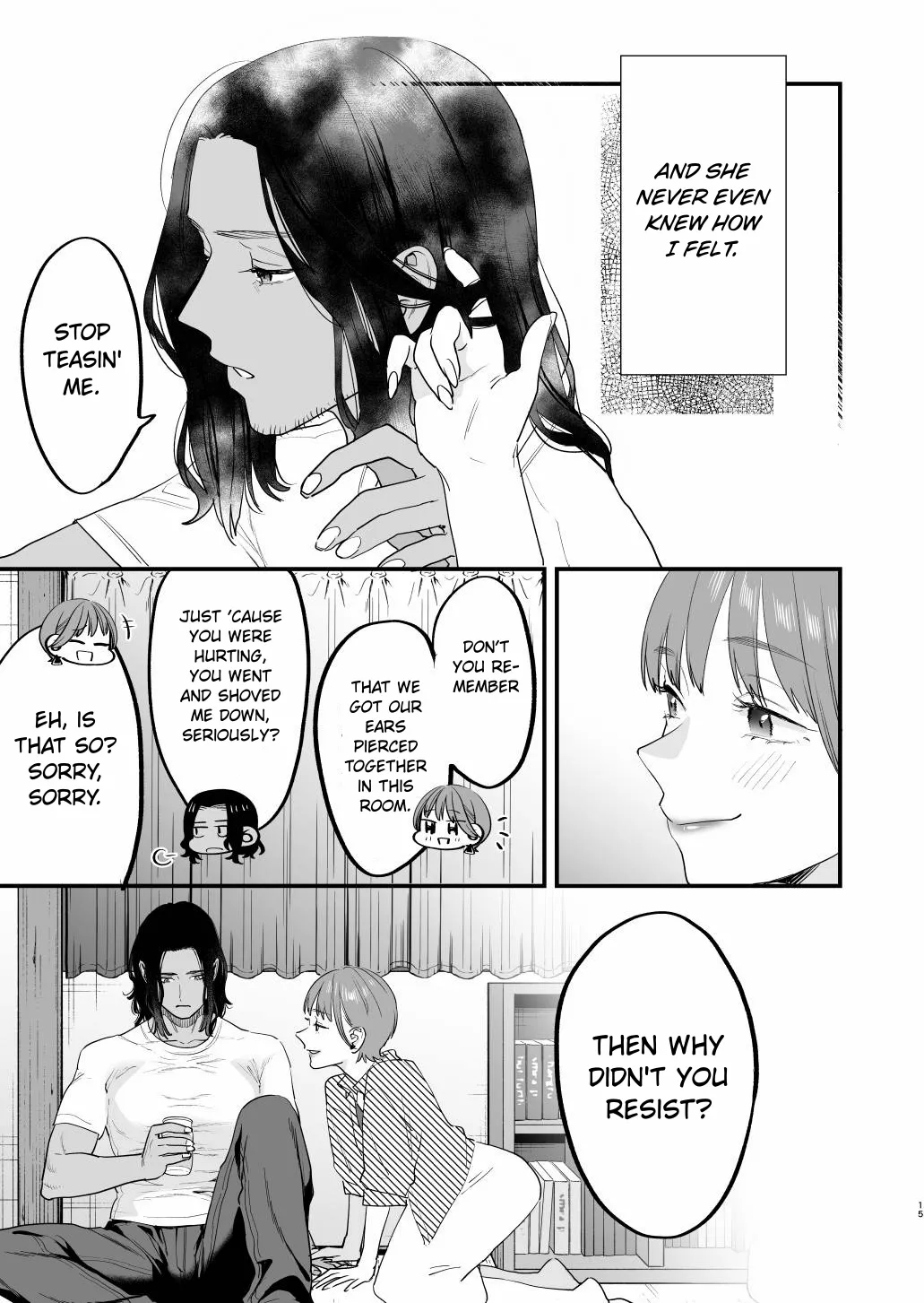 [Mushaburu (Musha Sabu)] Suki ni Nattara Dame, Nano ni -Hitozuma no Osananajimi- | I Shouldn't Fall in Love, But... -My Married Childhood Friend- [English] [ConTL] [Digital] page 15 original parody - kissing piercing hentai manga - read online free
