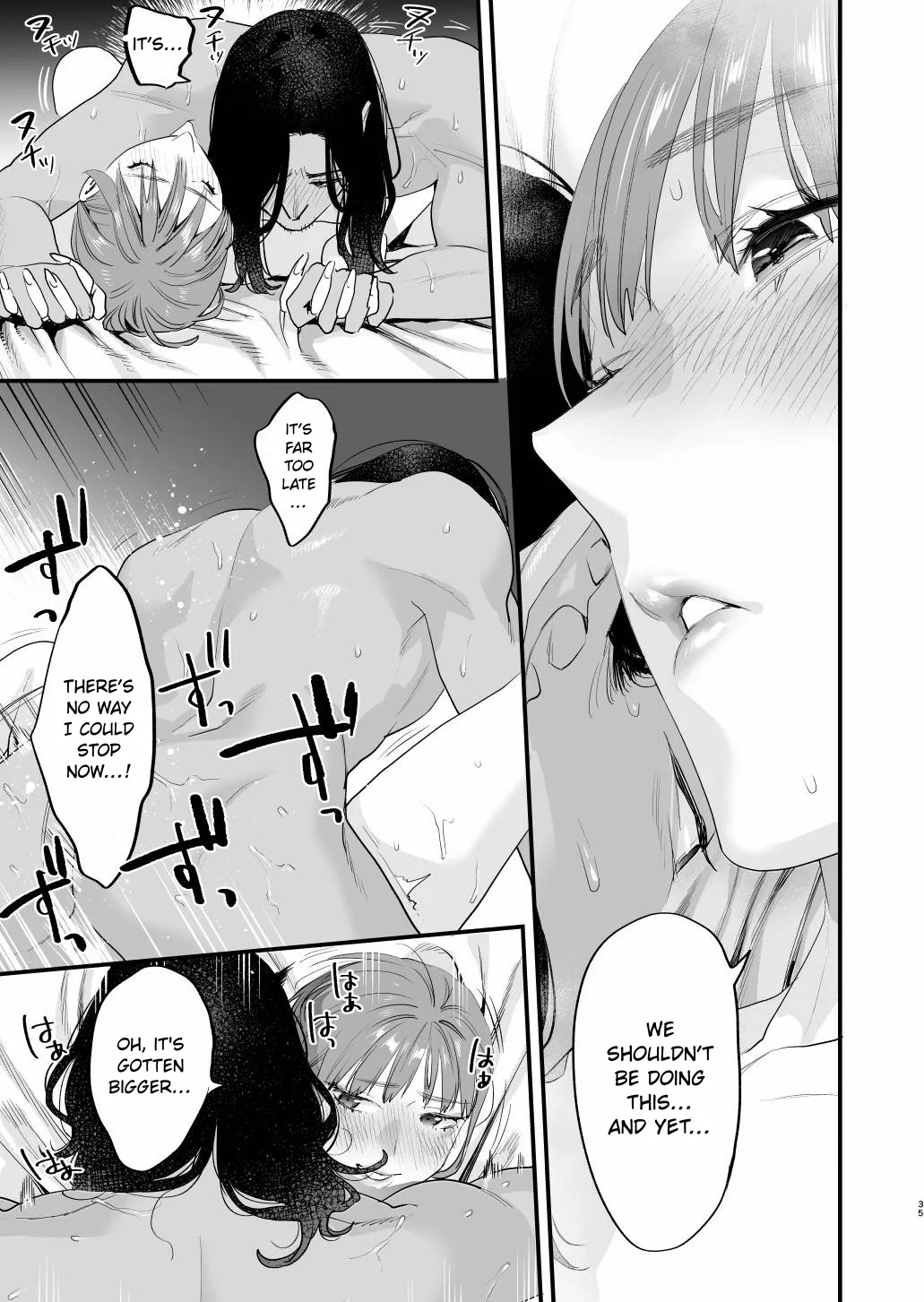 [Mushaburu (Musha Sabu)] Suki ni Nattara Dame, Nano ni -Hitozuma no Osananajimi- | I Shouldn't Fall in Love, But... -My Married Childhood Friend- [English] [ConTL] [Digital] page 35 original parody - kissing piercing hentai manga - read online free
