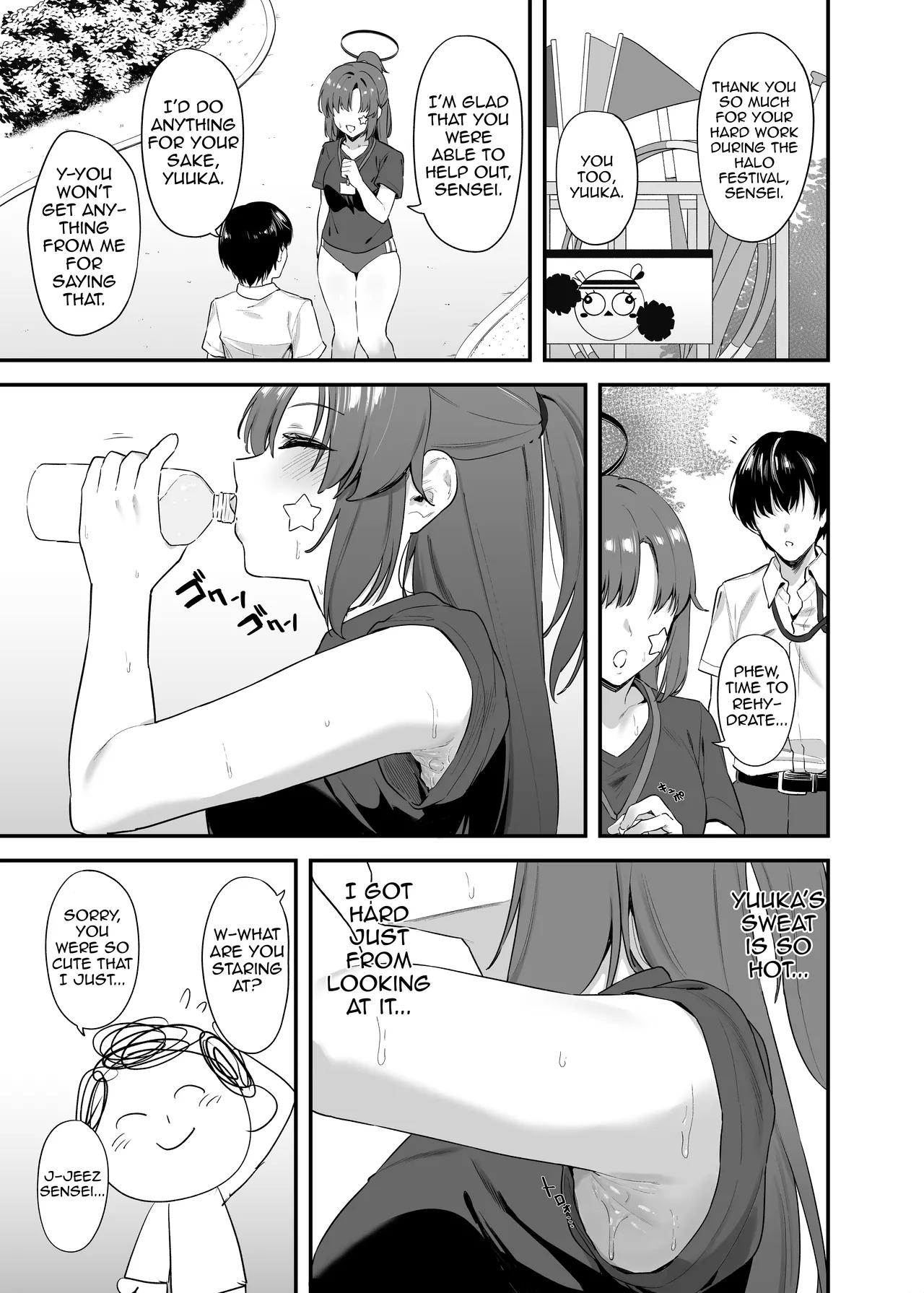 Sensei OJikan Itadakimasu Ne | I'll be taking a moment of your time, Sensei. page 14 featuring noa ushio blue archive parody - handjob sweating hentai manga - read online free