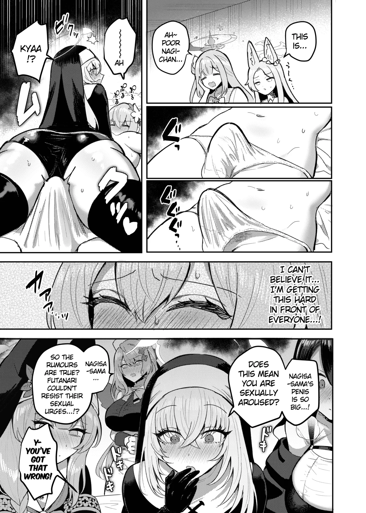 Futanari Tea Party Dosukebe Colosseum Nagisa VS Sisterhood + Kyuugo Kishidan page 10 featuring hinata wakaba blue archive parody - futanari big breasts hentai manga - read online free