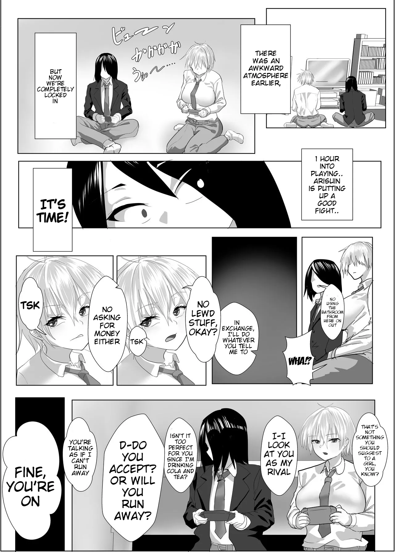 [Tetsukabuto Nuranura (Yuri Kowashi)] Narcissist na Ouji-sama-kei Joshi wa, Toilet Gaman Dekizu | The Narcissistic Female Prince Couldn't Hold It In [English] page 10 original parody - sole male big breasts hentai manga - read online free