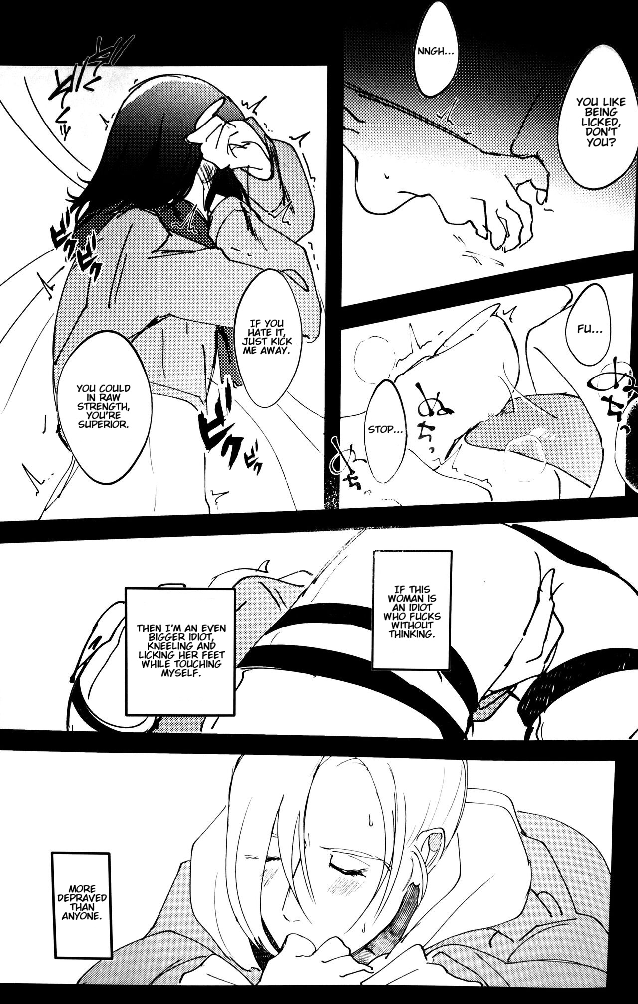Gukou page 14 featuring mikasa ackerman shingeki no kyojin parody - rough translation yuri hentai manga - read online free