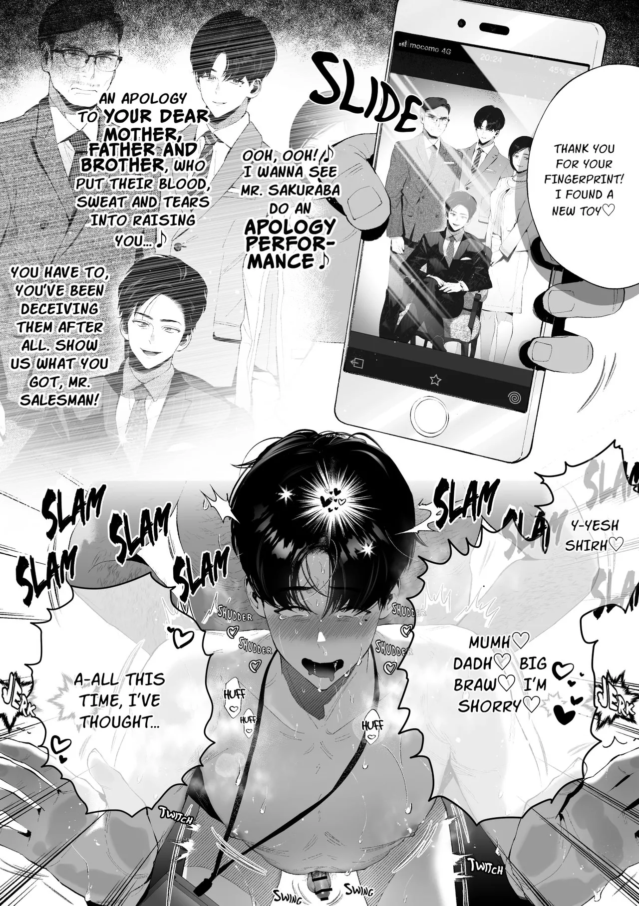 Kuzu na Elite Shinnyuu Shain-kun Kyousei Chinpo Marudashi Enkaigei de Buzama Ochi | The Unsightly Nude Performance of an Elite Employee page 74 original parody - humiliation group hentai manga - read online free