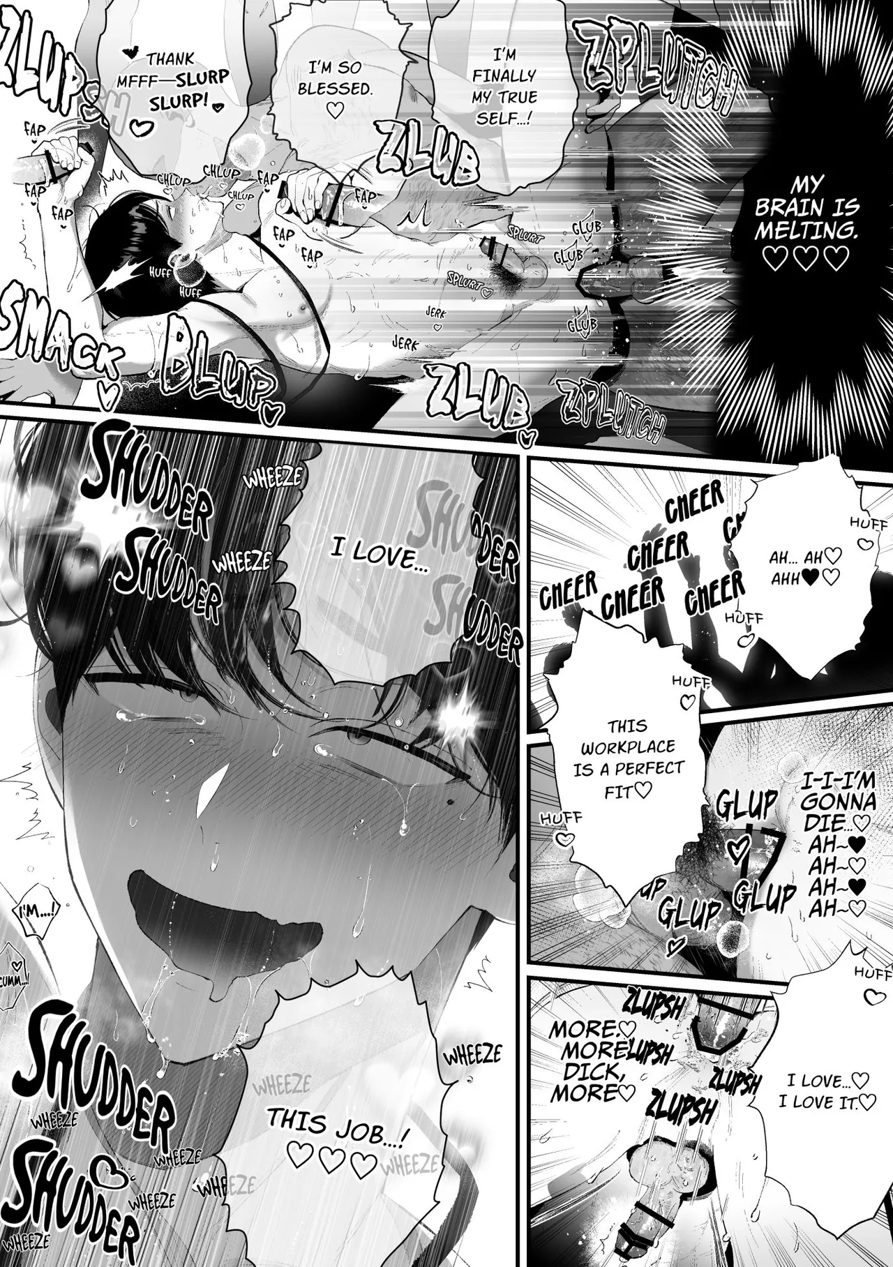 Kuzu na Elite Shinnyuu Shain-kun Kyousei Chinpo Marudashi Enkaigei de Buzama Ochi | The Unsightly Nude Performance of an Elite Employee page 76 original parody - beauty mark mosaic censorship hentai manga - read online free