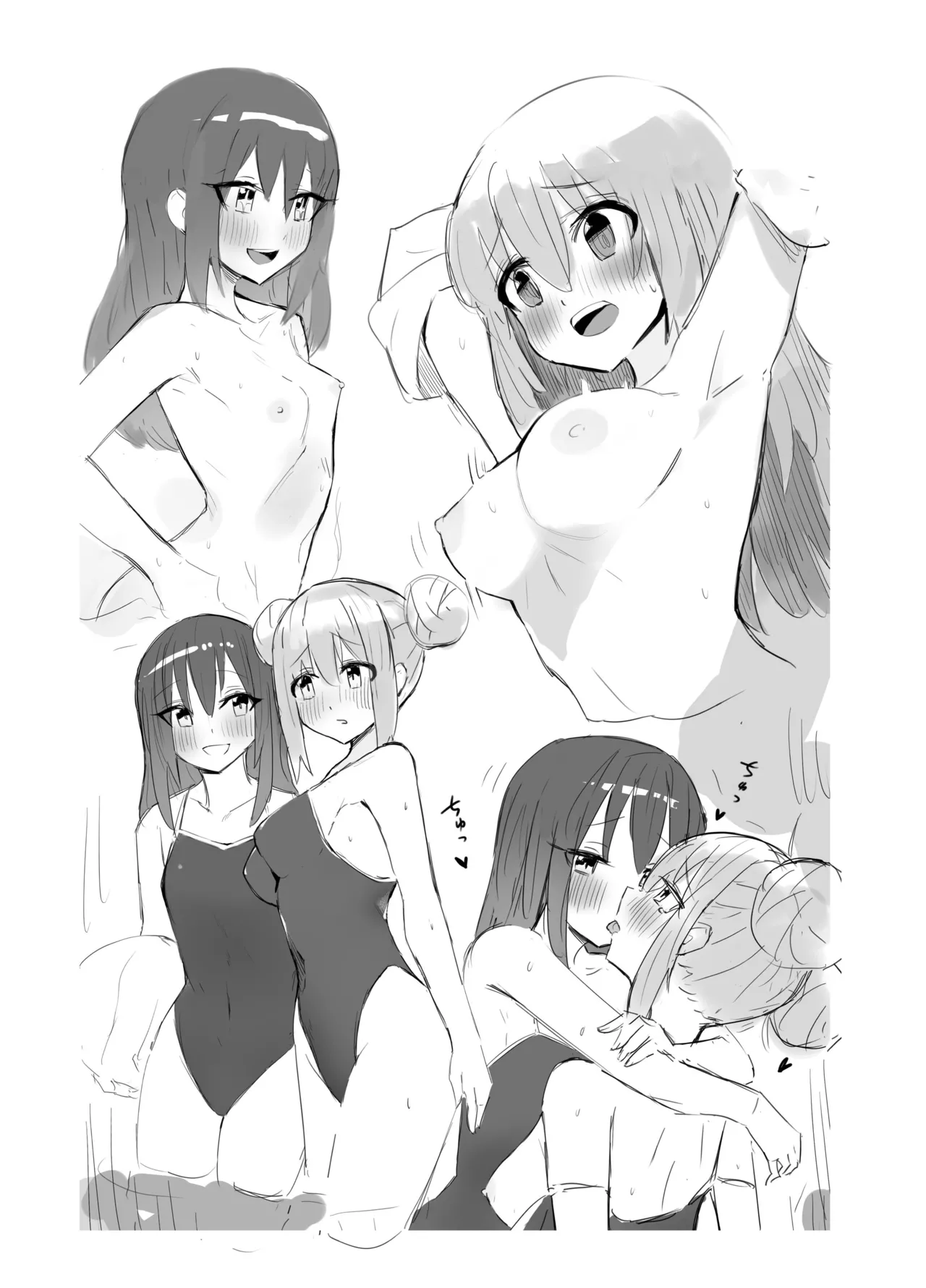 BOCCHI THE KITACHAN!! page 14 featuring hitori gotou bocchi the rock parody - swimsuit yuri hentai manga - read online free