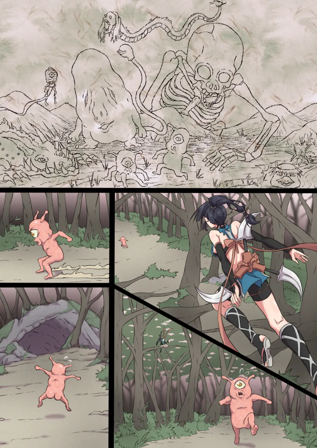 Kunoichi Ayame's Defeat page 54 - monster kunoichi hentai manga - read online free