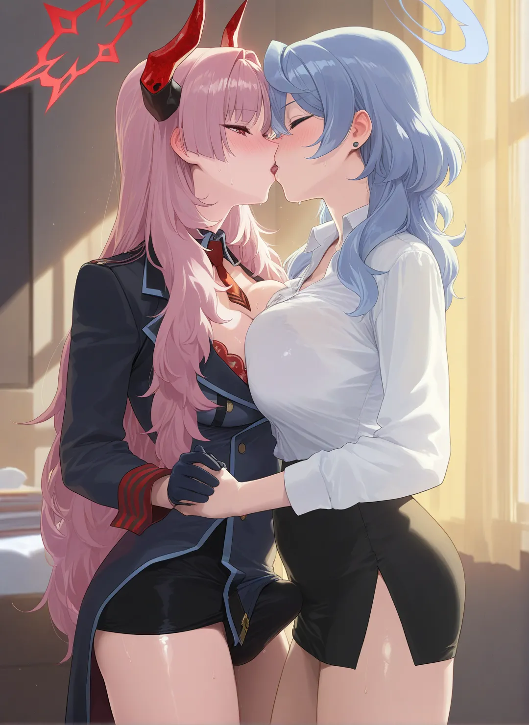 Ako x Satsuki Rametaki page 81 featuring ako amau blue archive parody - big penis blowjob hentai manga - read online free