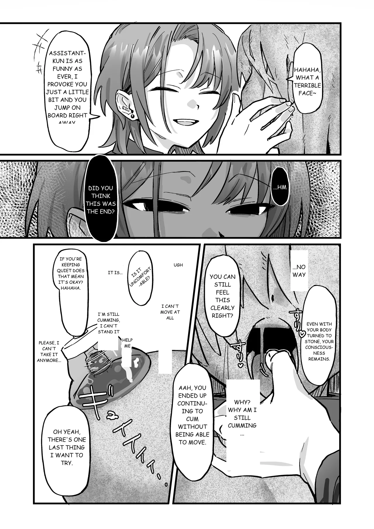 Shinjin Kenshuu de Kairaku Sekika Zeme... desu ka!? | Pleasure Petrification Torture During New Employee Training...!? page 30 original parody - rough translation yuri hentai manga - read online free
