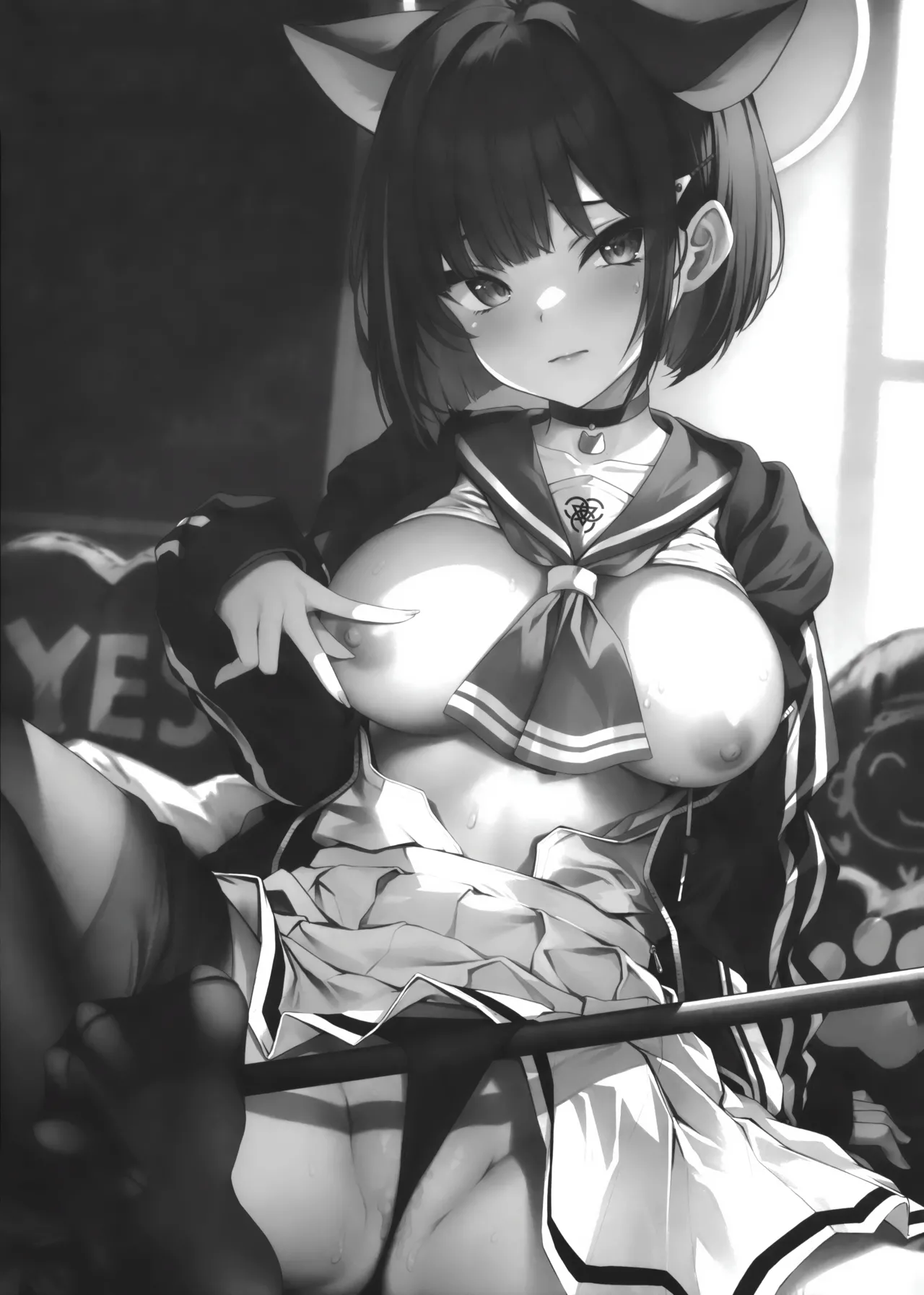 Schrödinger no Kuroneko to | 与薛定谔的黑猫一起 page 24 featuring kazusa kyouyama blue archive parody - sole female sole male hentai manga - read online free