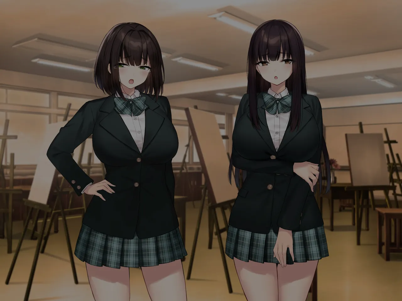 Kyonyuu na Senpai? Kyonyuu na Osananajimi? Futari to Harem H…suru? page 150 original parody - kissing big breasts hentai manga - read online free