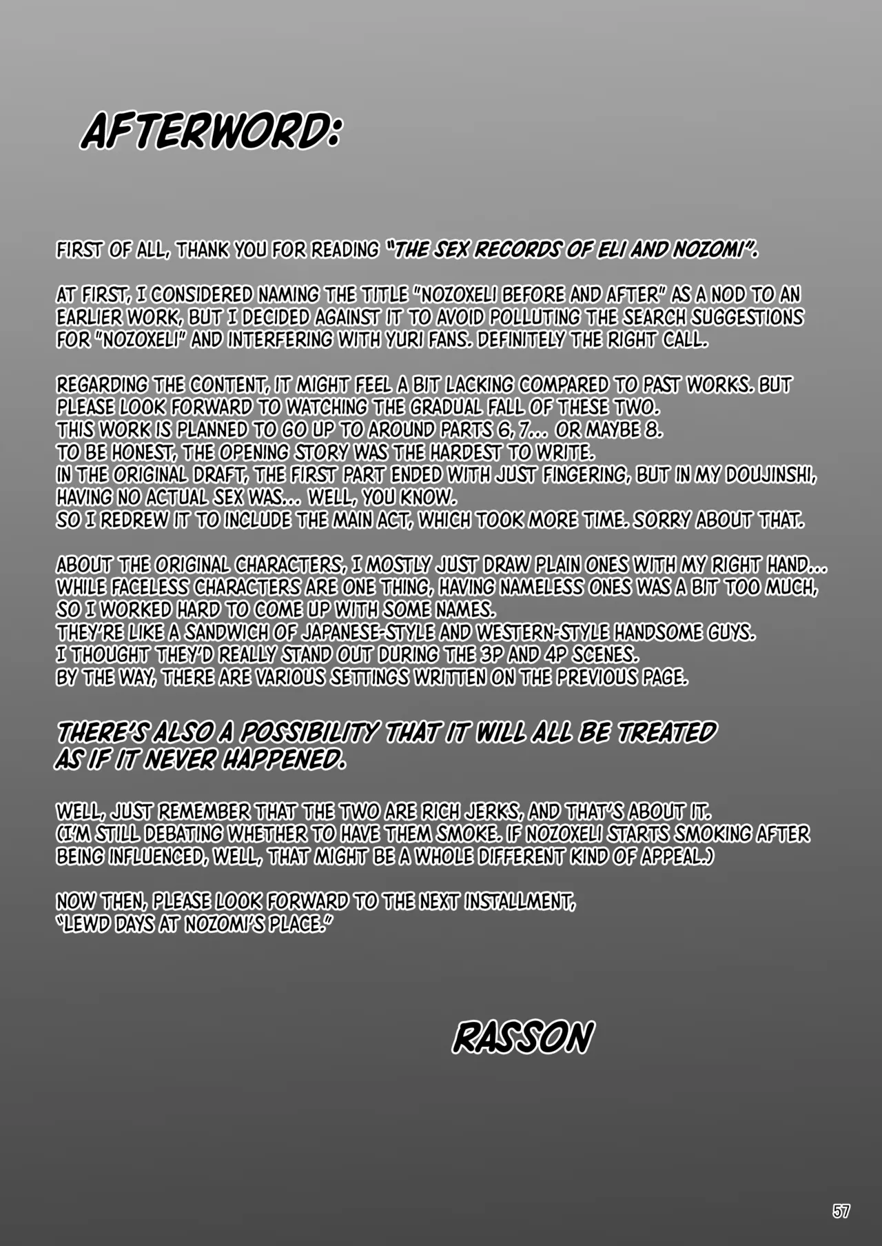 Eri to Nozomi no Joujiroku 1 | The Sex Records of Eli and Nozomi 1 page 57 featuring nozomi tojo love live parody - nakadashi big penis hentai manga - read online free