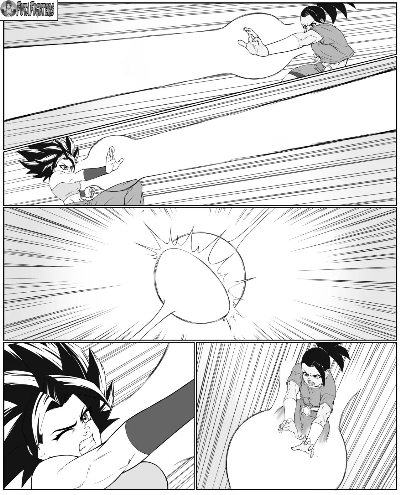 Caulifla vs Kale FutaFighters ongoing page 11 featuring kale dragon ball z parody - shemale catfight hentai manga - read online free