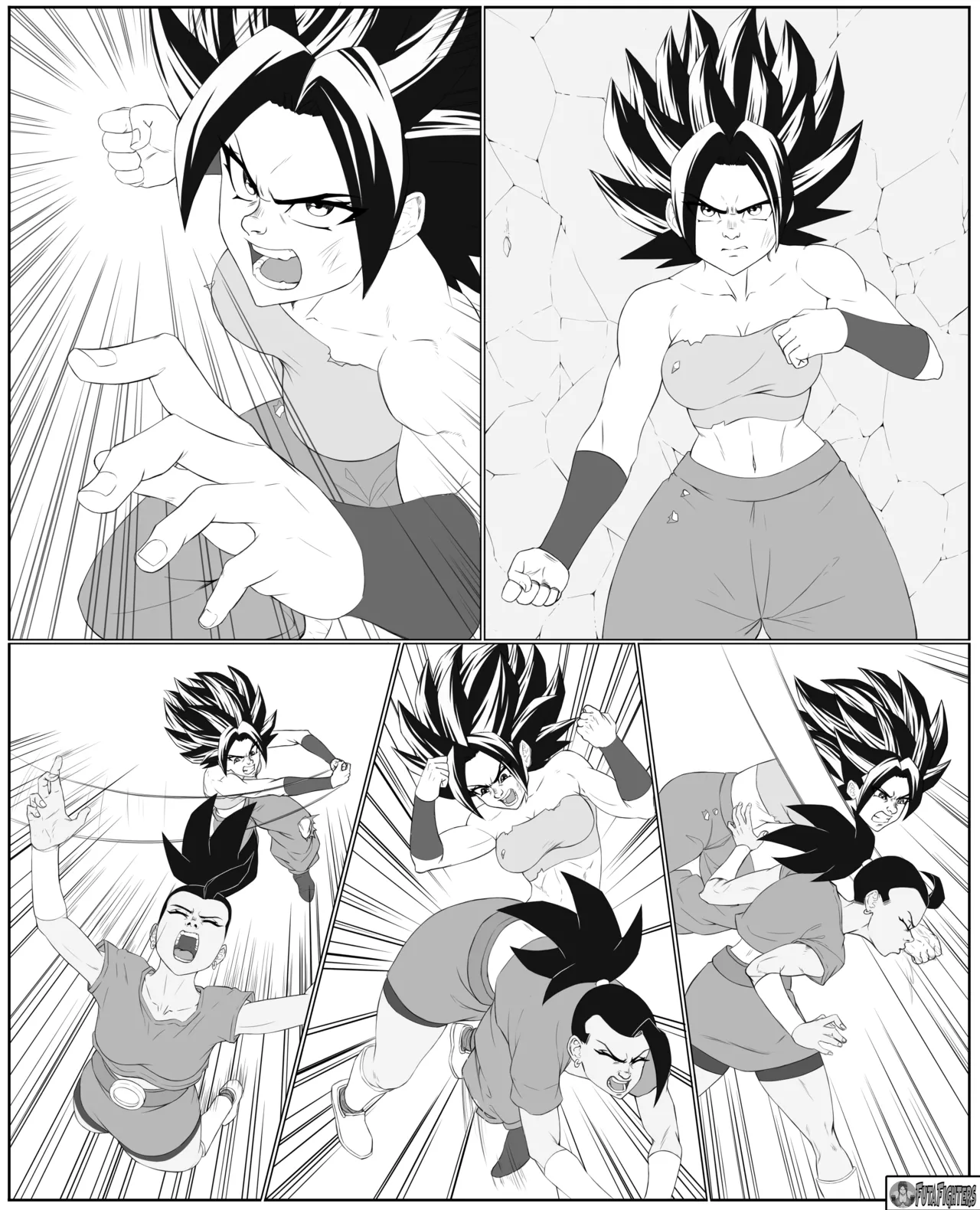 Caulifla vs Kale FutaFighters ongoing page 25 featuring caulifla dragon ball z parody - ryona shemale hentai manga - read online free