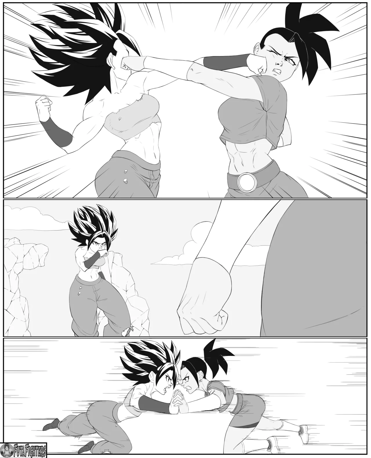 Caulifla vs Kale FutaFighters ongoing page 29 featuring kale dragon ball z parody - shemale catfight hentai manga - read online free