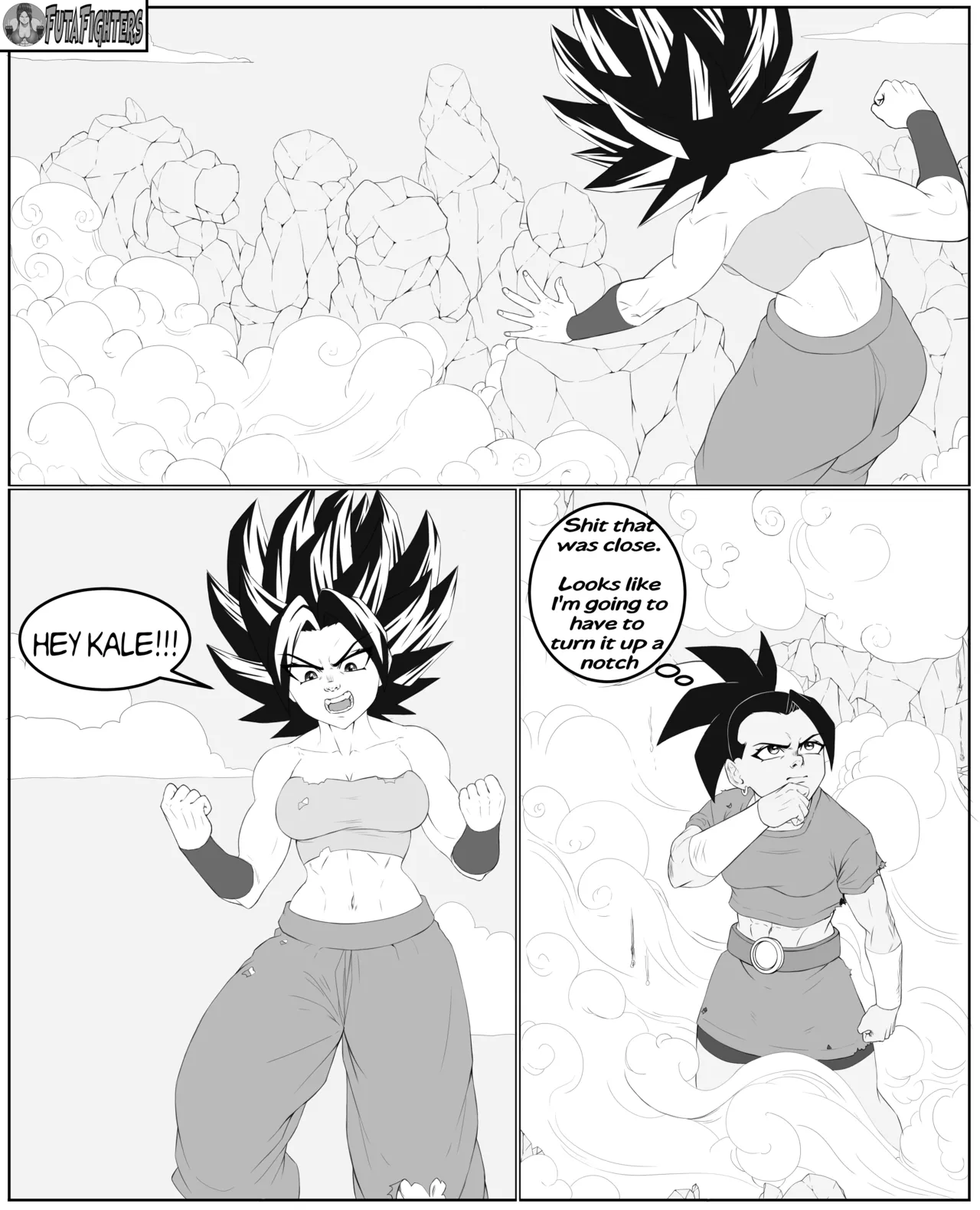 Caulifla vs Kale FutaFighters ongoing page 33 featuring kale dragon ball z parody - shemale catfight hentai manga - read online free