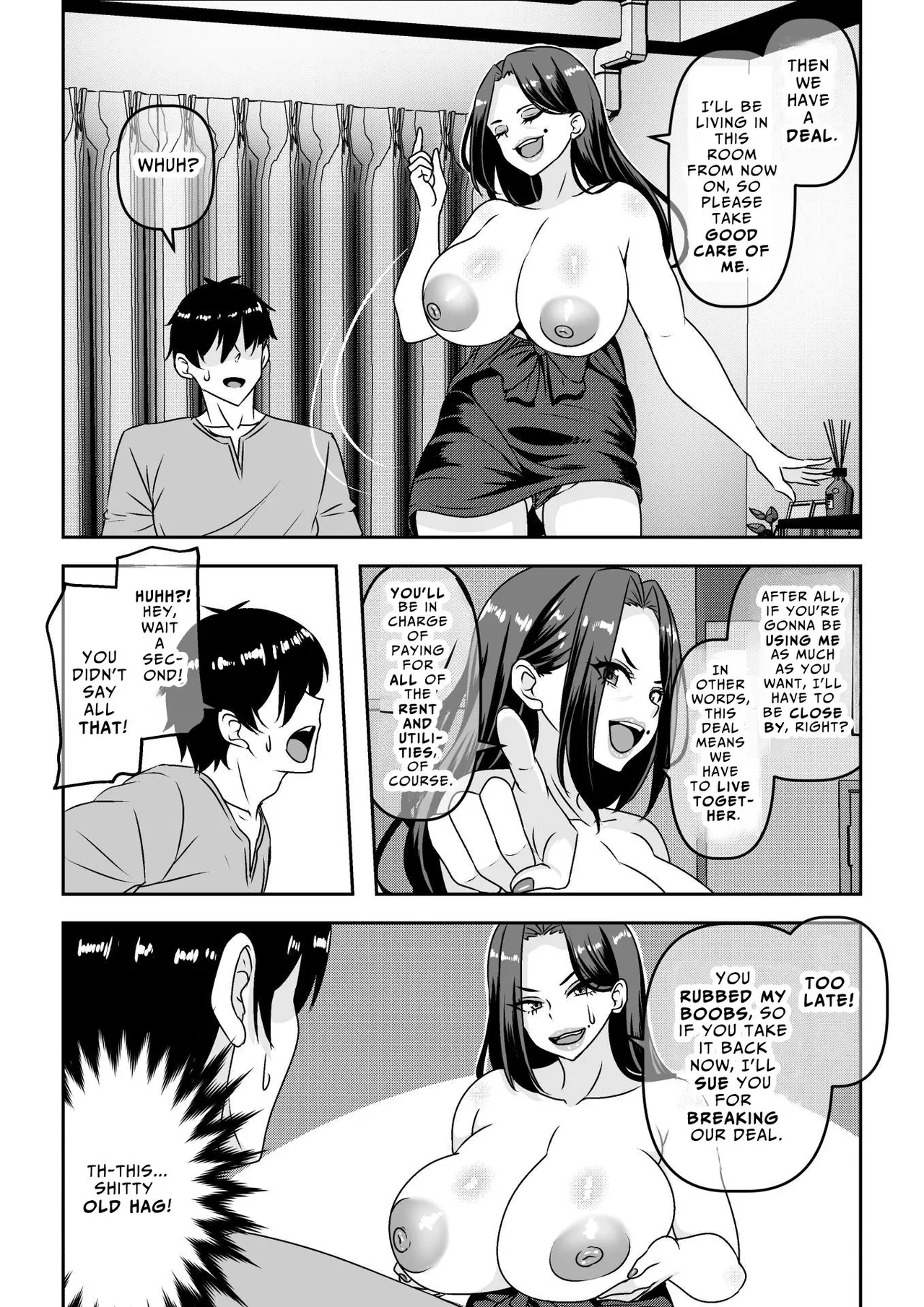 [Waribashi Kouka] Ore ga Seigou na no o Shirazu ni Tsuki Ichi Man de Yarihoudai no Subscription Keiyaku o Musun de shimatta Funinki Fuuzokujou Oba-san | Unpopular Prostitute Signs An All-I-Can-Fuck Monthly Subscription Not Knowing I'm A Total Horndog [English] [Reforged] page 10 original parody - sole female sole male hentai manga - read online free