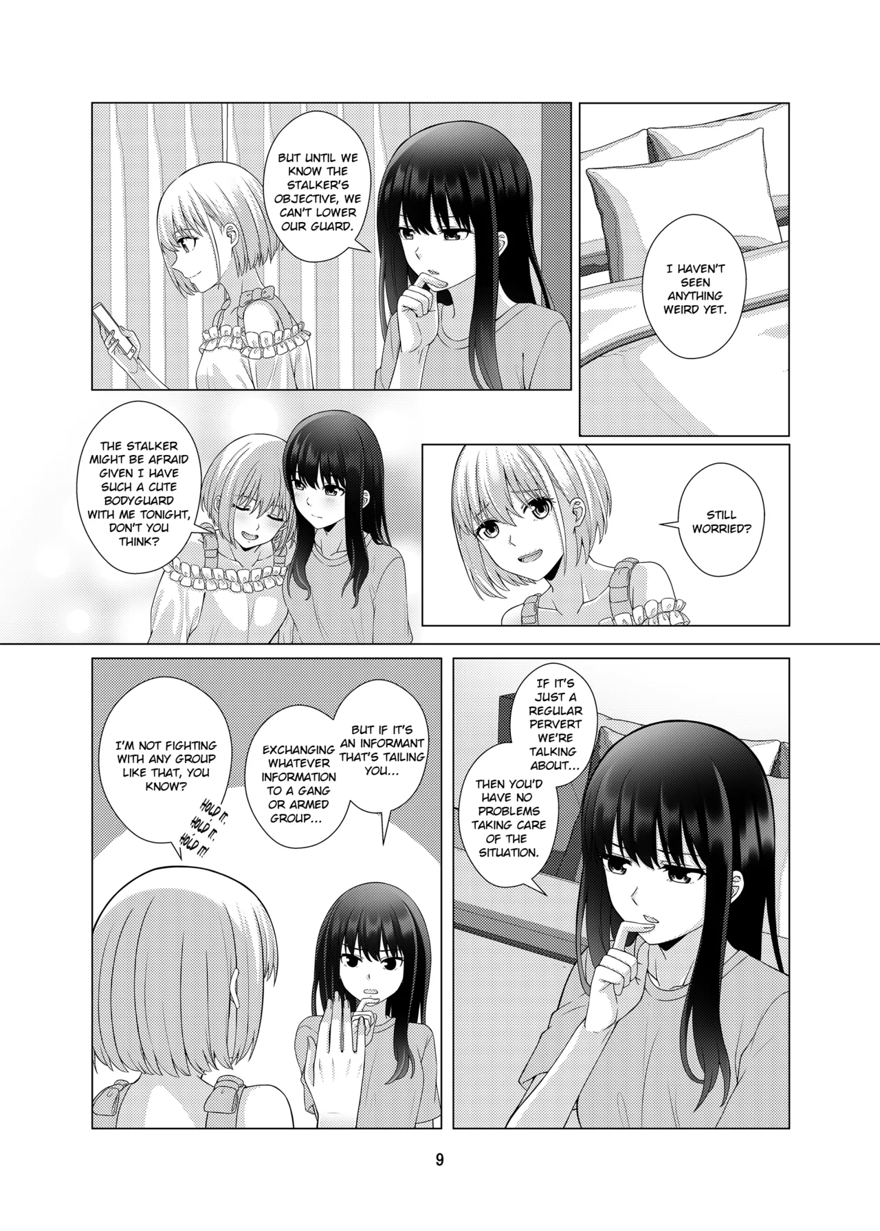 My Sweet Bodyguard page 10 featuring chisato nishikigi lycoris recoil parody - yuri kissing hentai manga - read online free