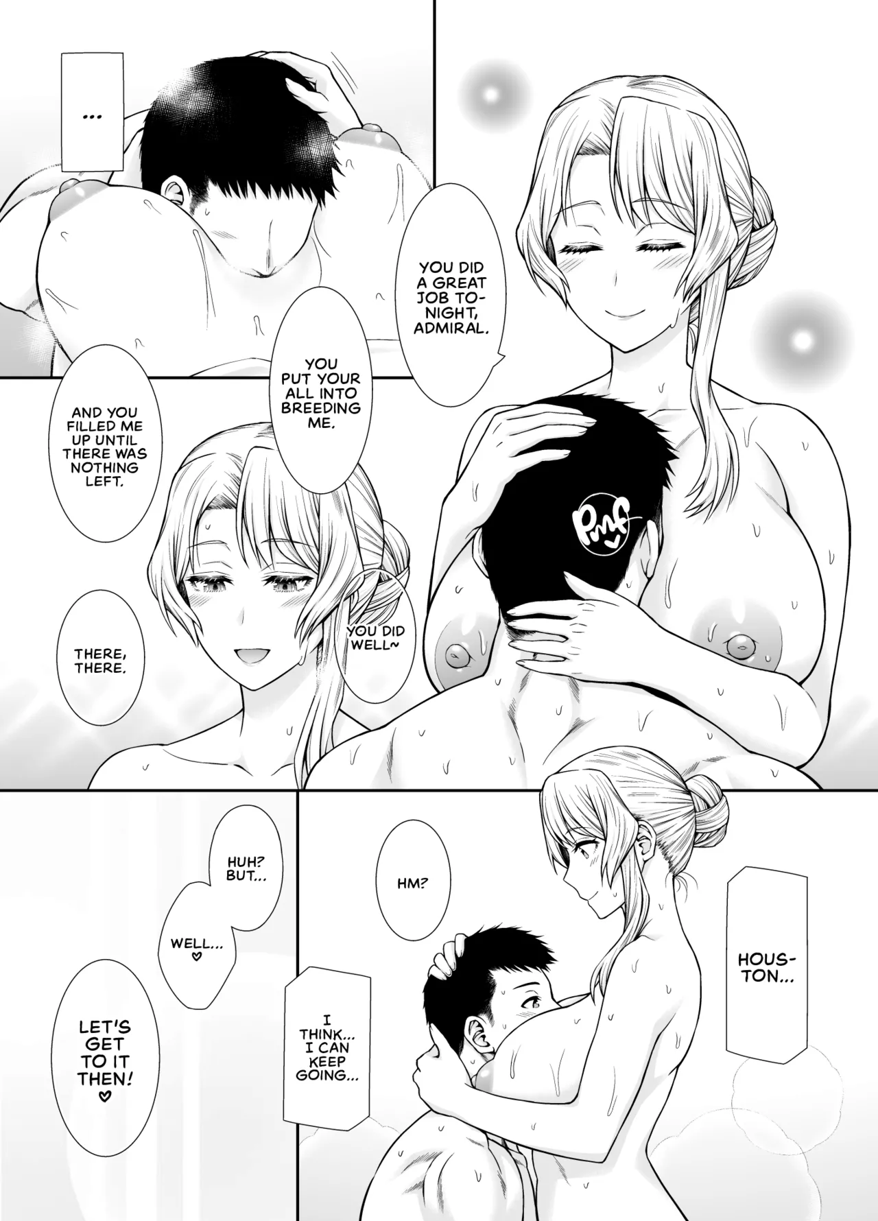 [Umi Neuron (Umi Neuron)] Houston-san to Kozukuri o Ippai Ganbaru Ohanashi. | Non-Stop Babymaking With Houston (Kantai Collection -KanColle-) [English] [Shiromaru] [Digital] page 32 featuring teitoku kantai collection parody - sweating big breasts hentai manga - read online free