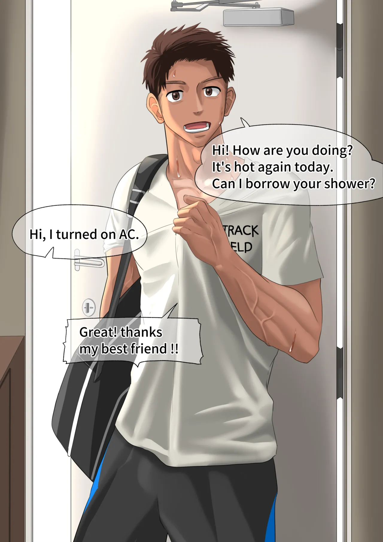 [motyaki] 片想いしてる友達が家に来た1(11p.)【ENG】 (Pixiv Fanbox) page 12 original parody - males only yaoi hentai manga - read online free